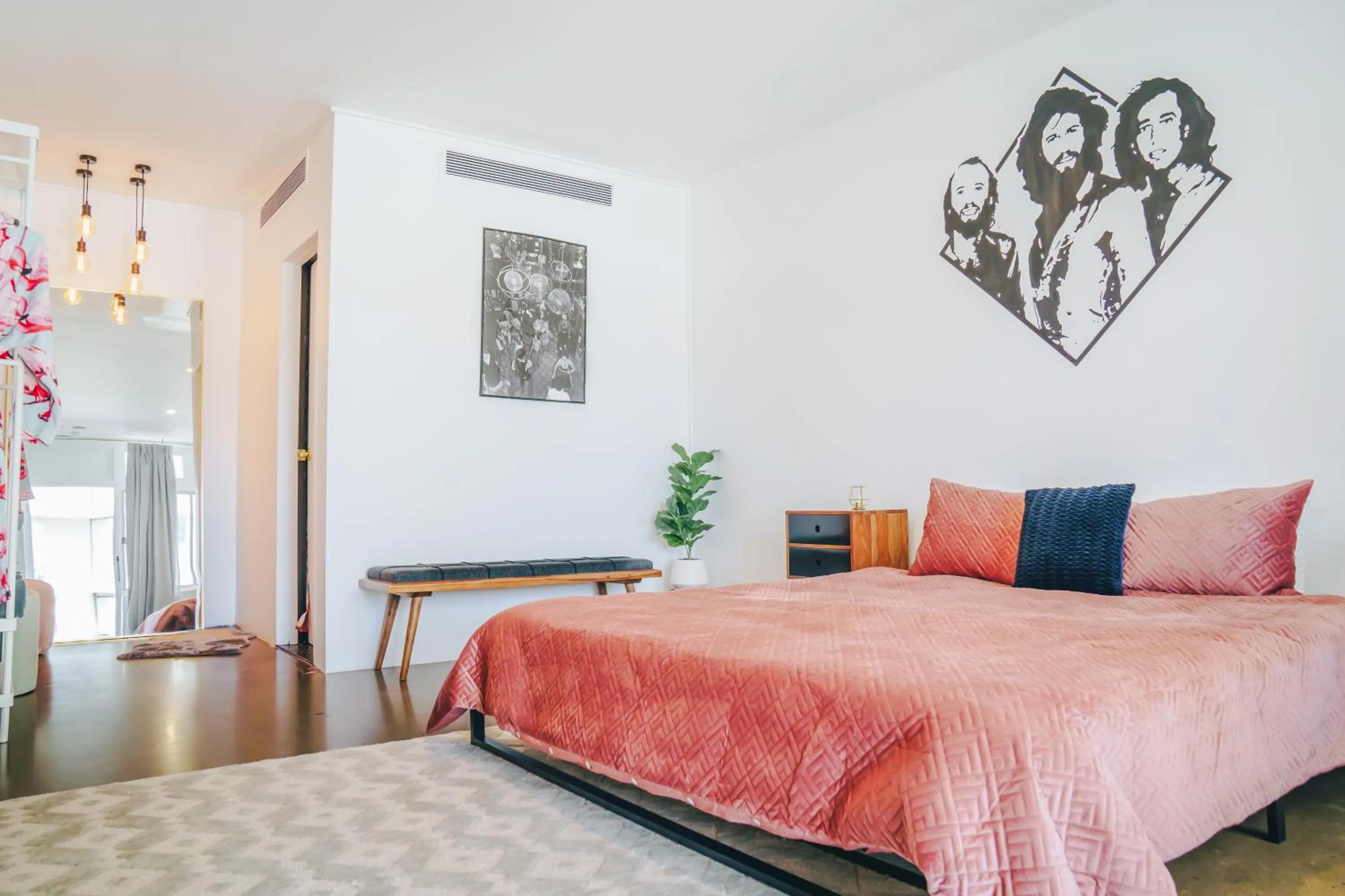 Bed in The Pink Hotel Coolangatta