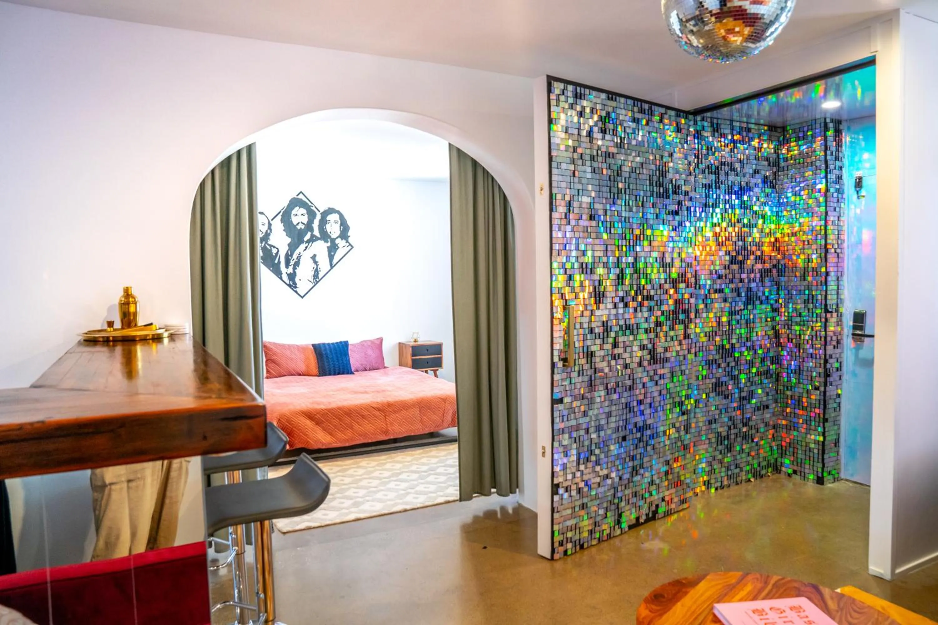 Bed in The Pink Hotel Coolangatta