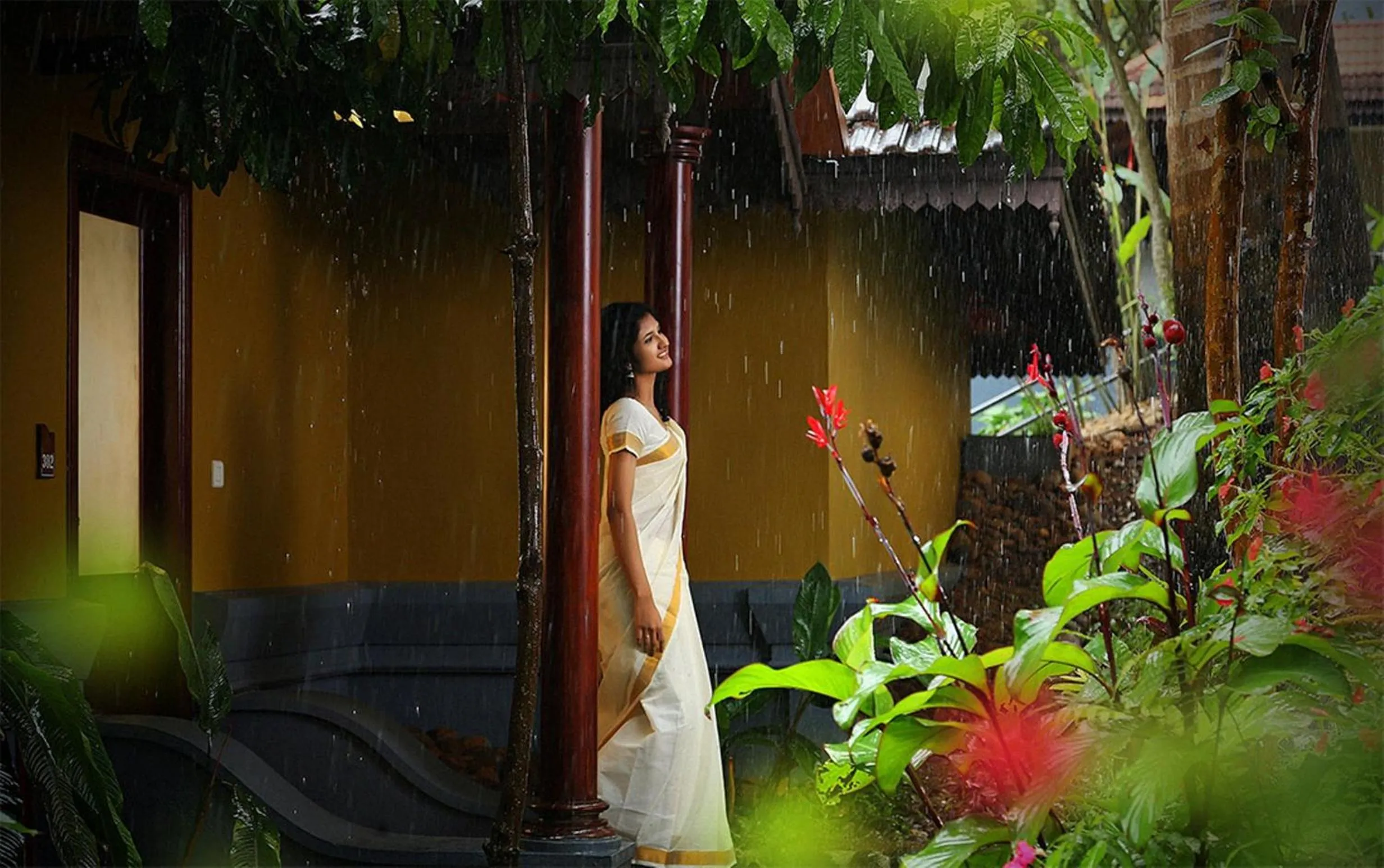 Decorative detail in Elephant Court Thekkady