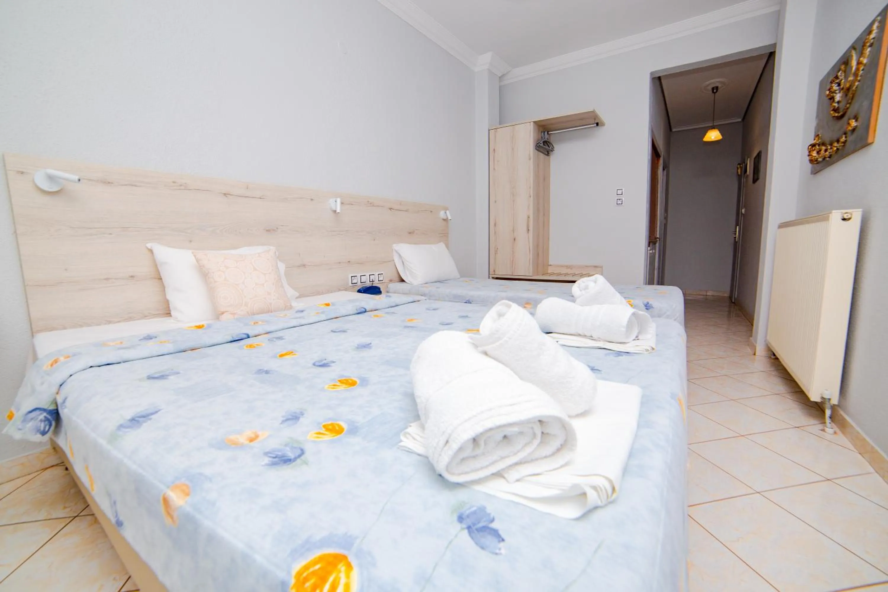 Bed in Hotel Zefyros