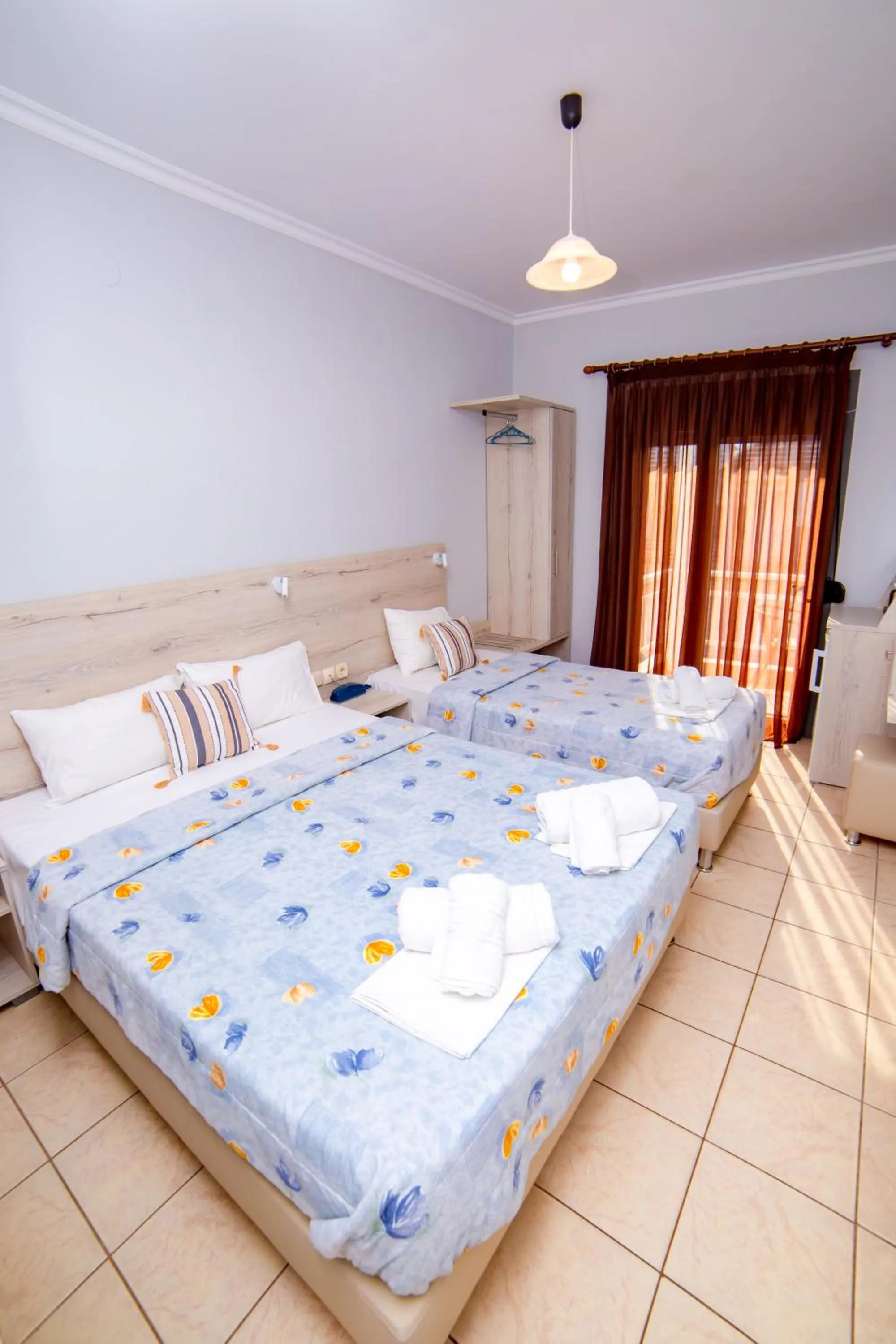 Bed in Hotel Zefyros