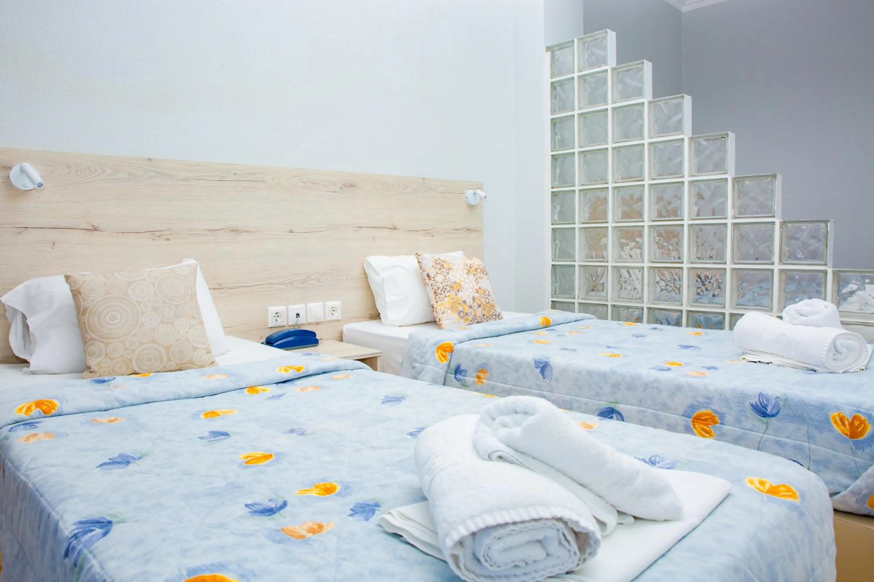 Bed in Hotel Zefyros