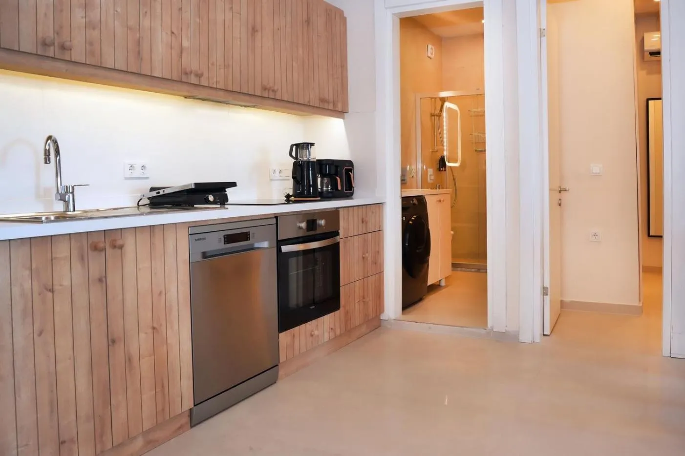 Kitchen or kitchenette in Daphnis Hotel