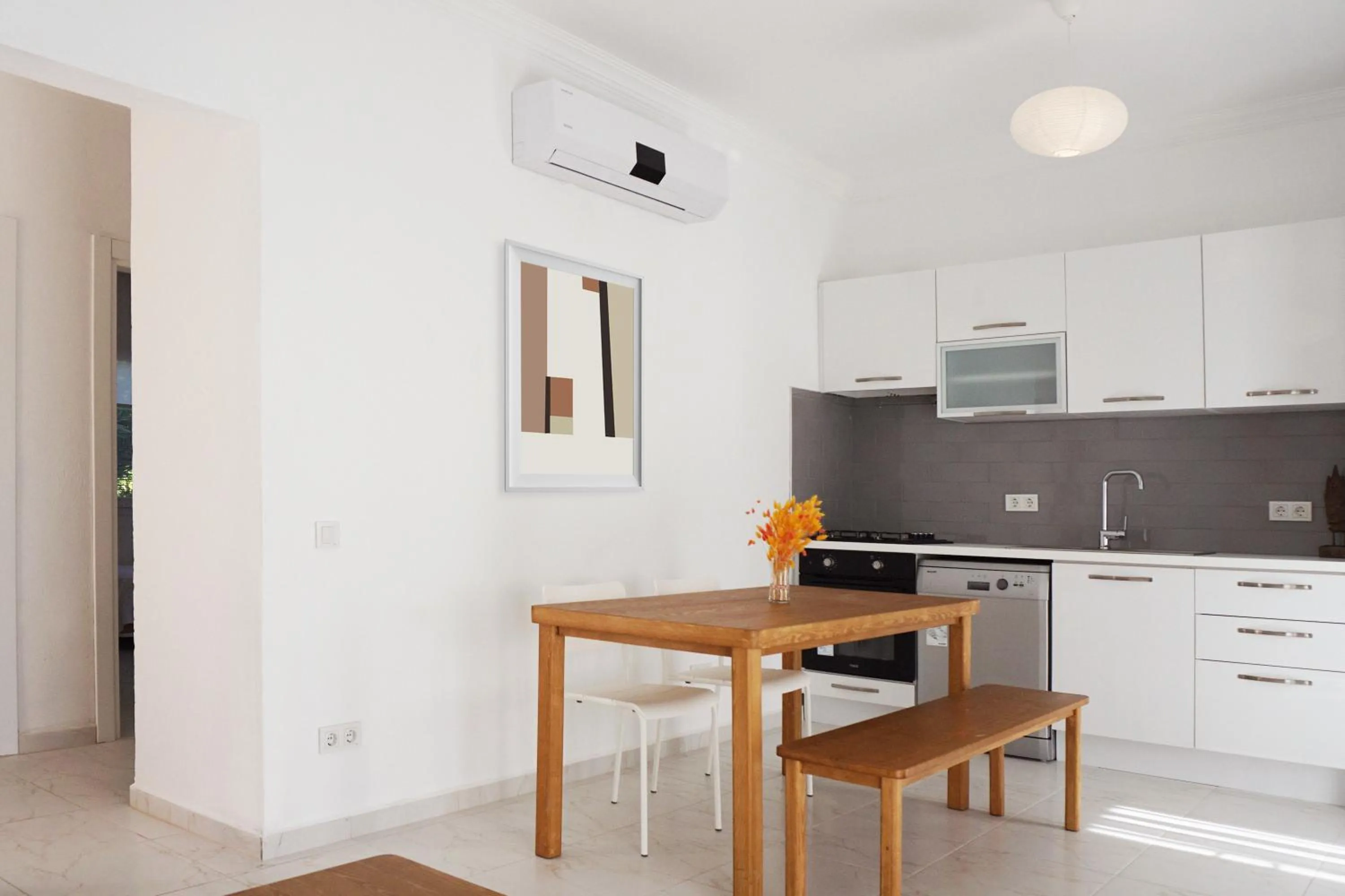 Kitchen or kitchenette in Daphnis Hotel