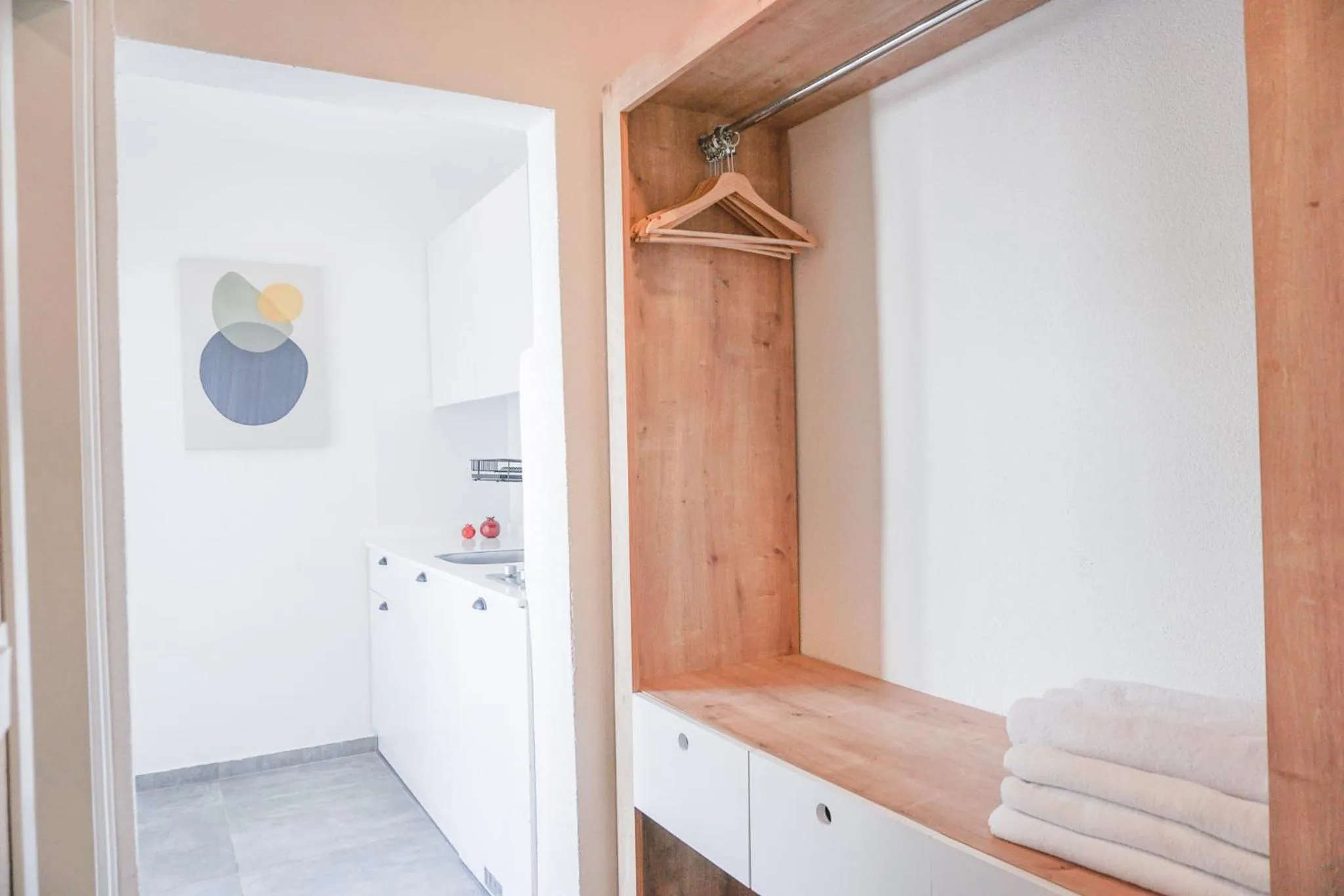 Kitchen or kitchenette in Daphnis Hotel
