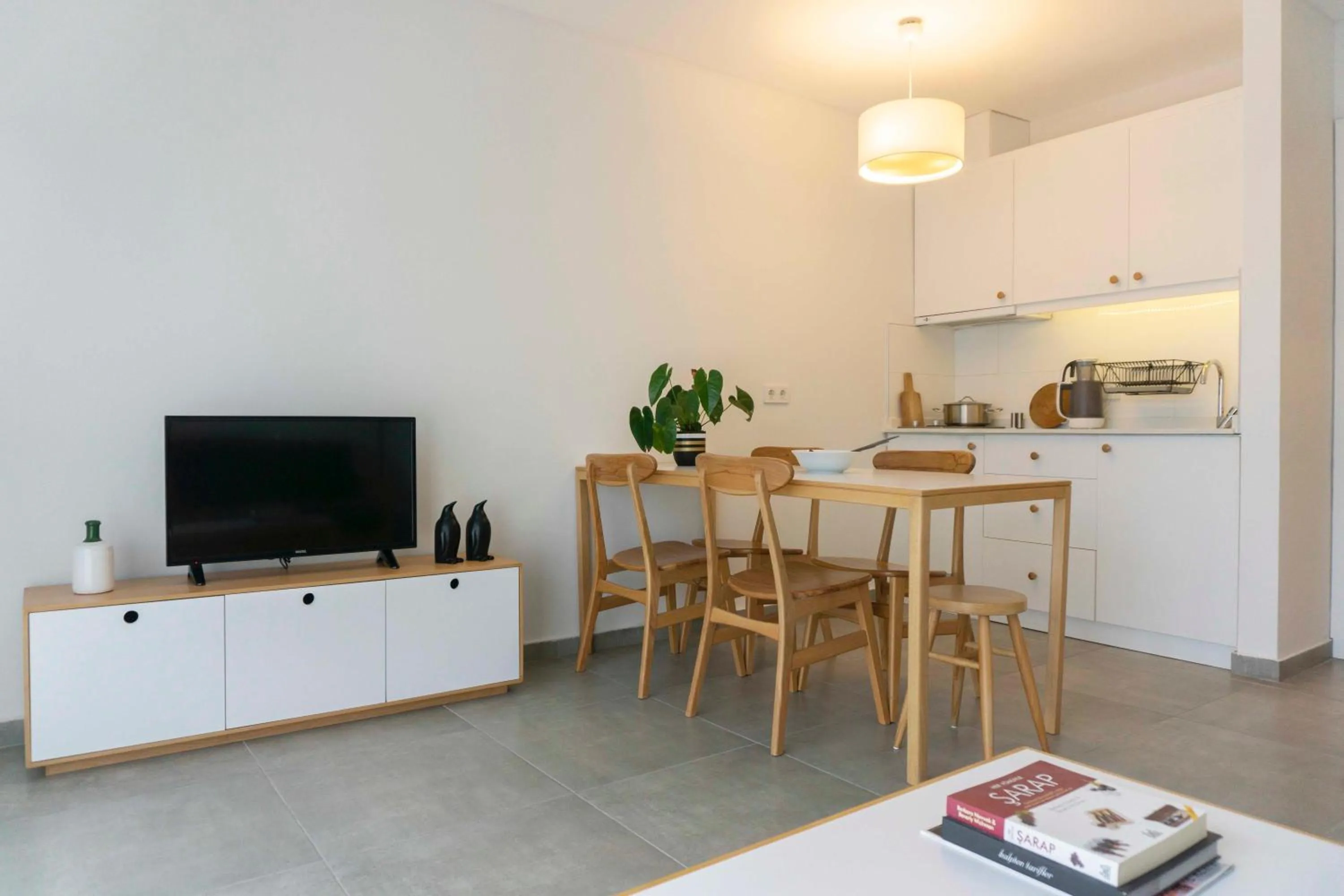 Kitchen or kitchenette in Daphnis Hotel