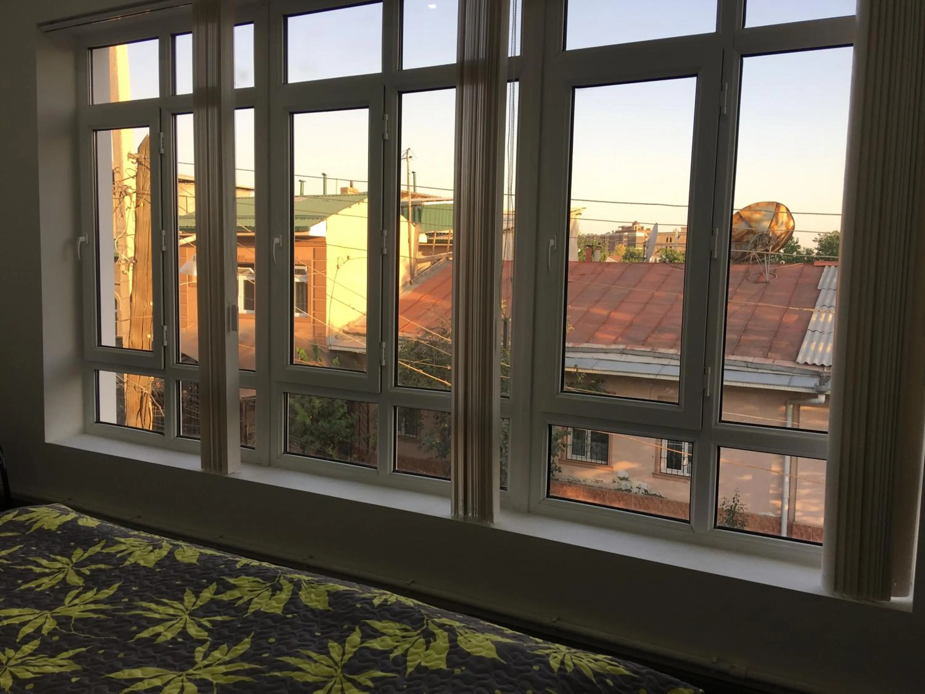 Quiet street view in Jules Verne Hostel