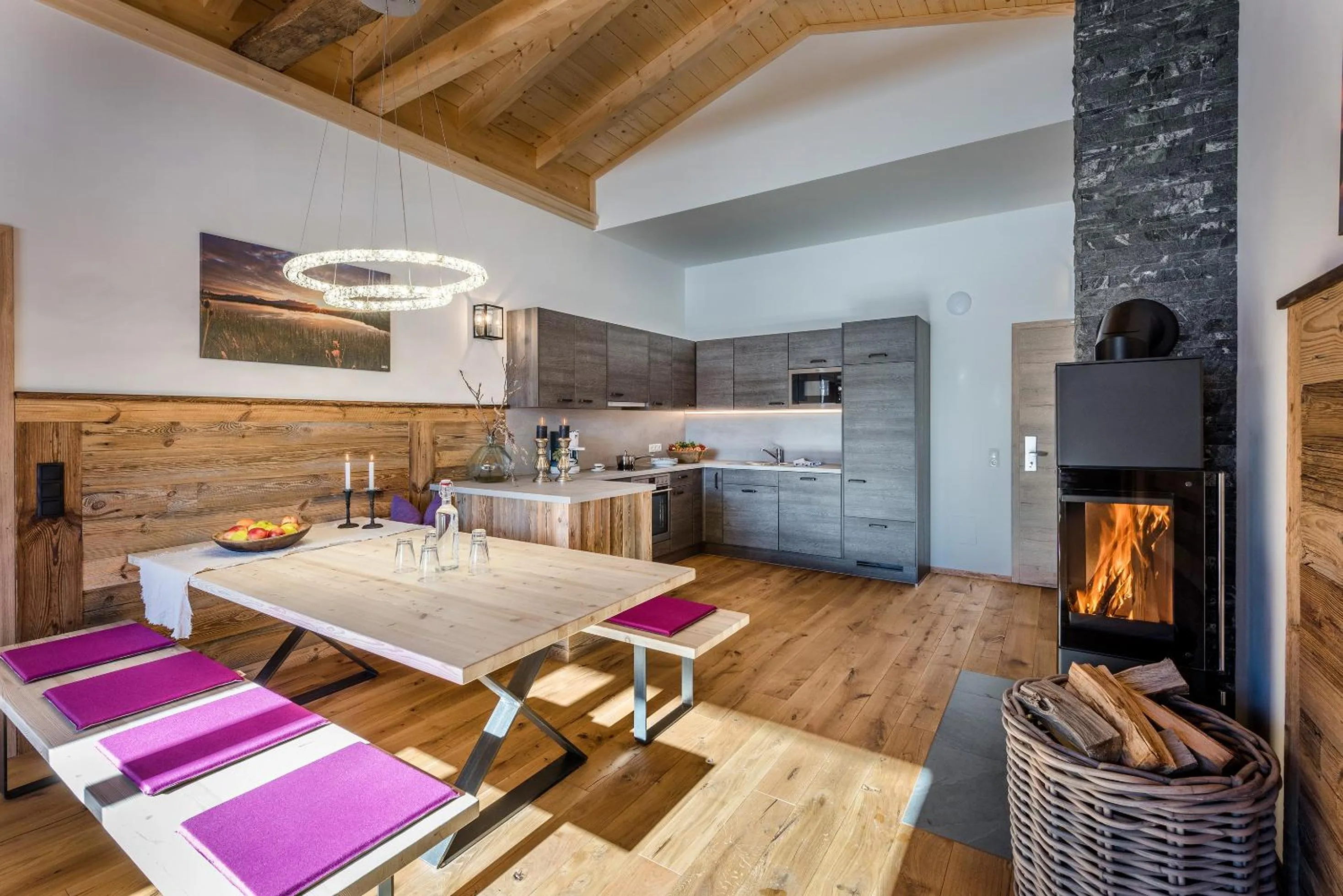 Kitchen or kitchenette in almlust - hotel, apartments, chalets