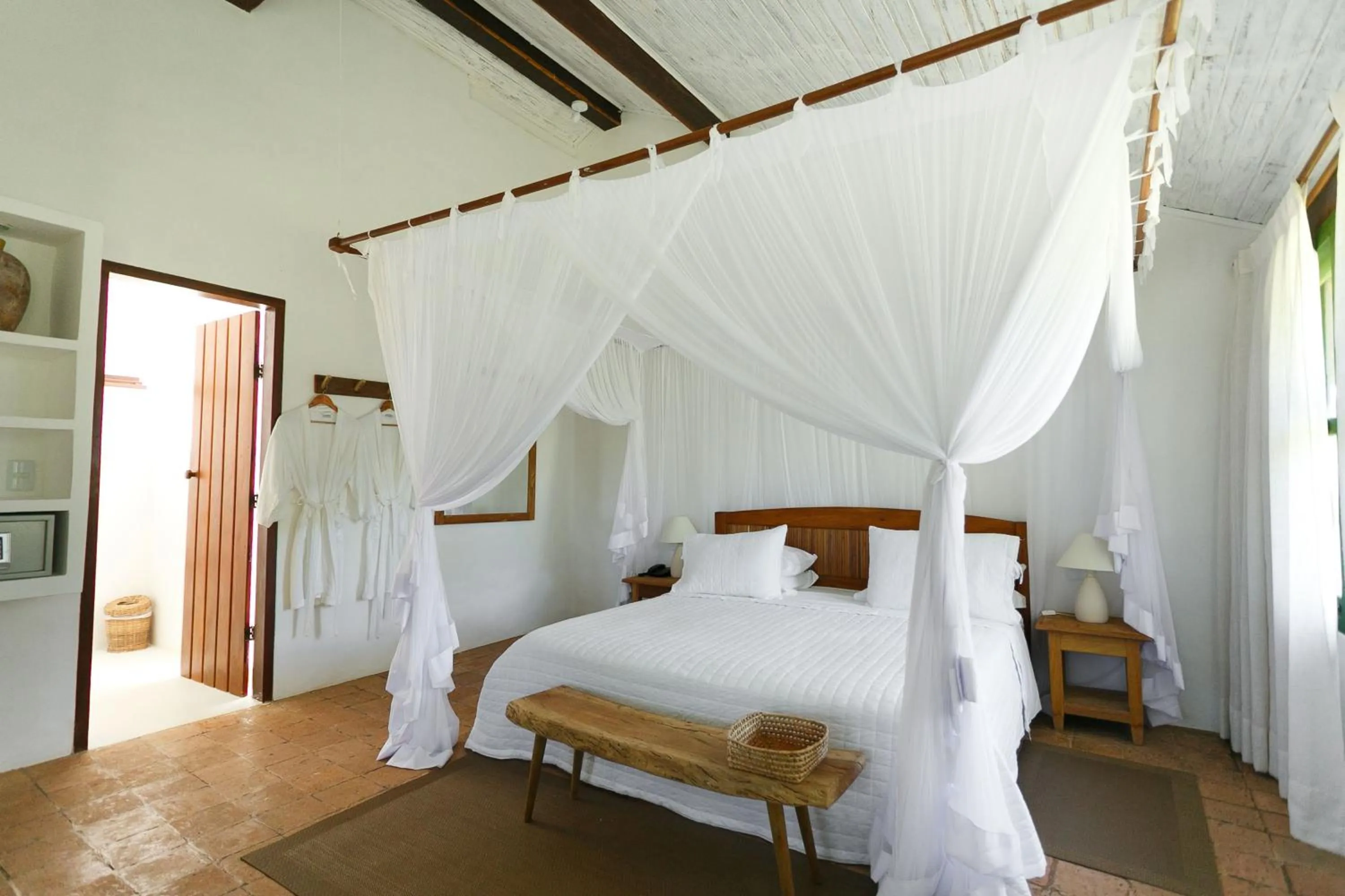 Bed in Pousada Outeiro