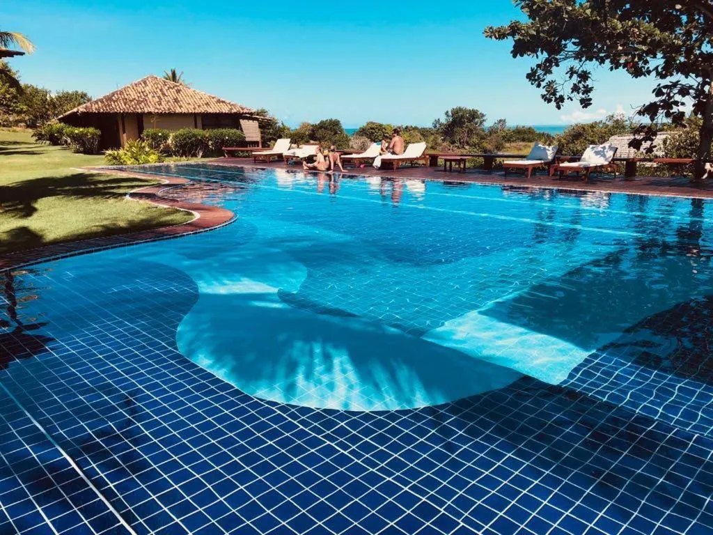 Pool view in Pousada Outeiro