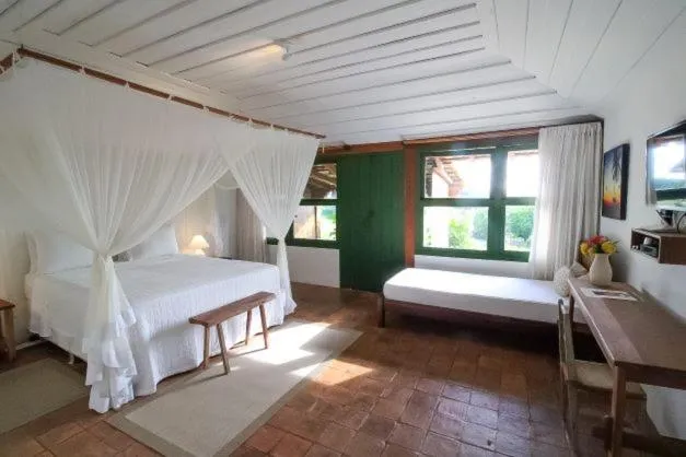 Bed in Pousada Outeiro