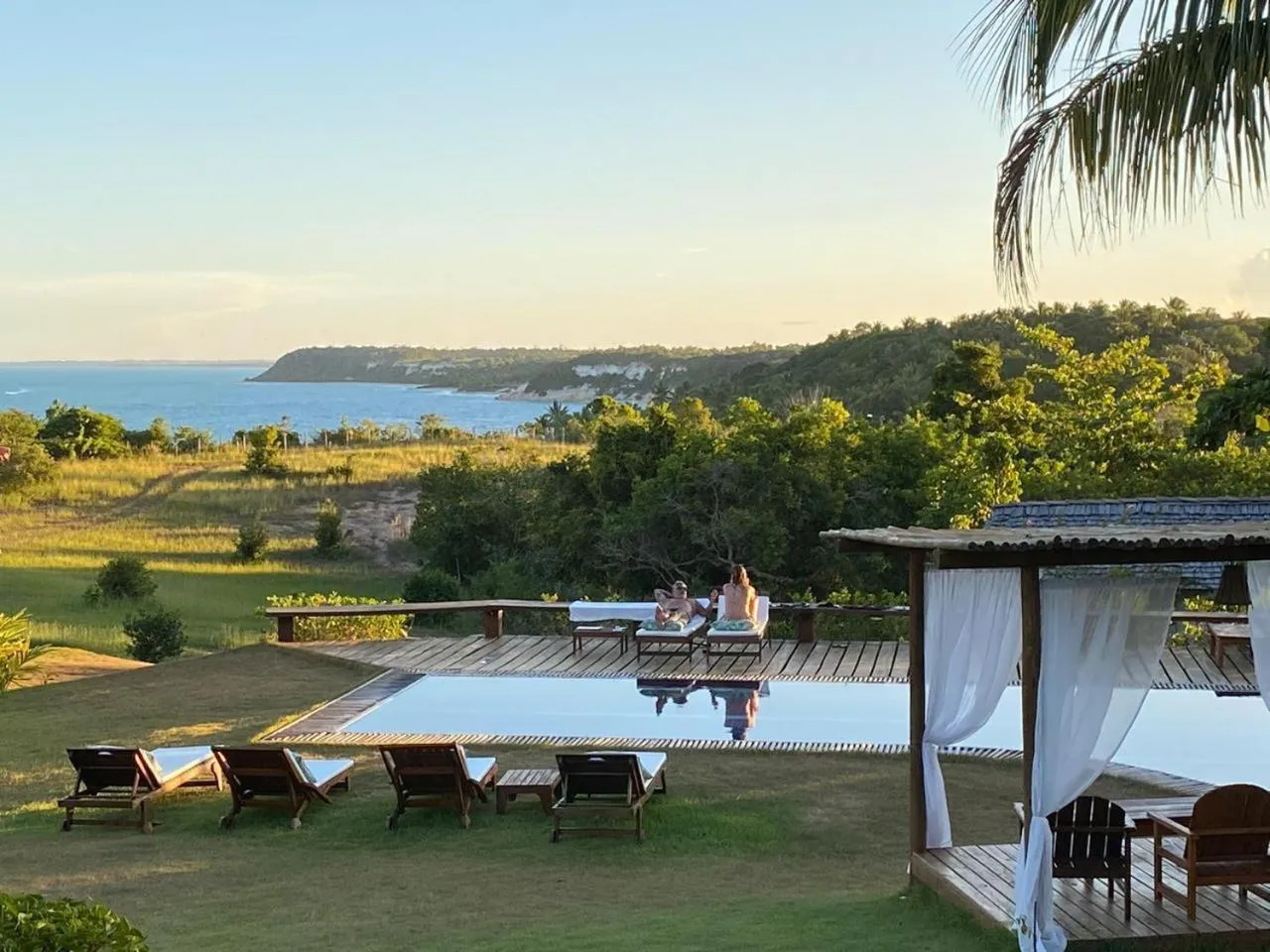 Pool view in Pousada Outeiro