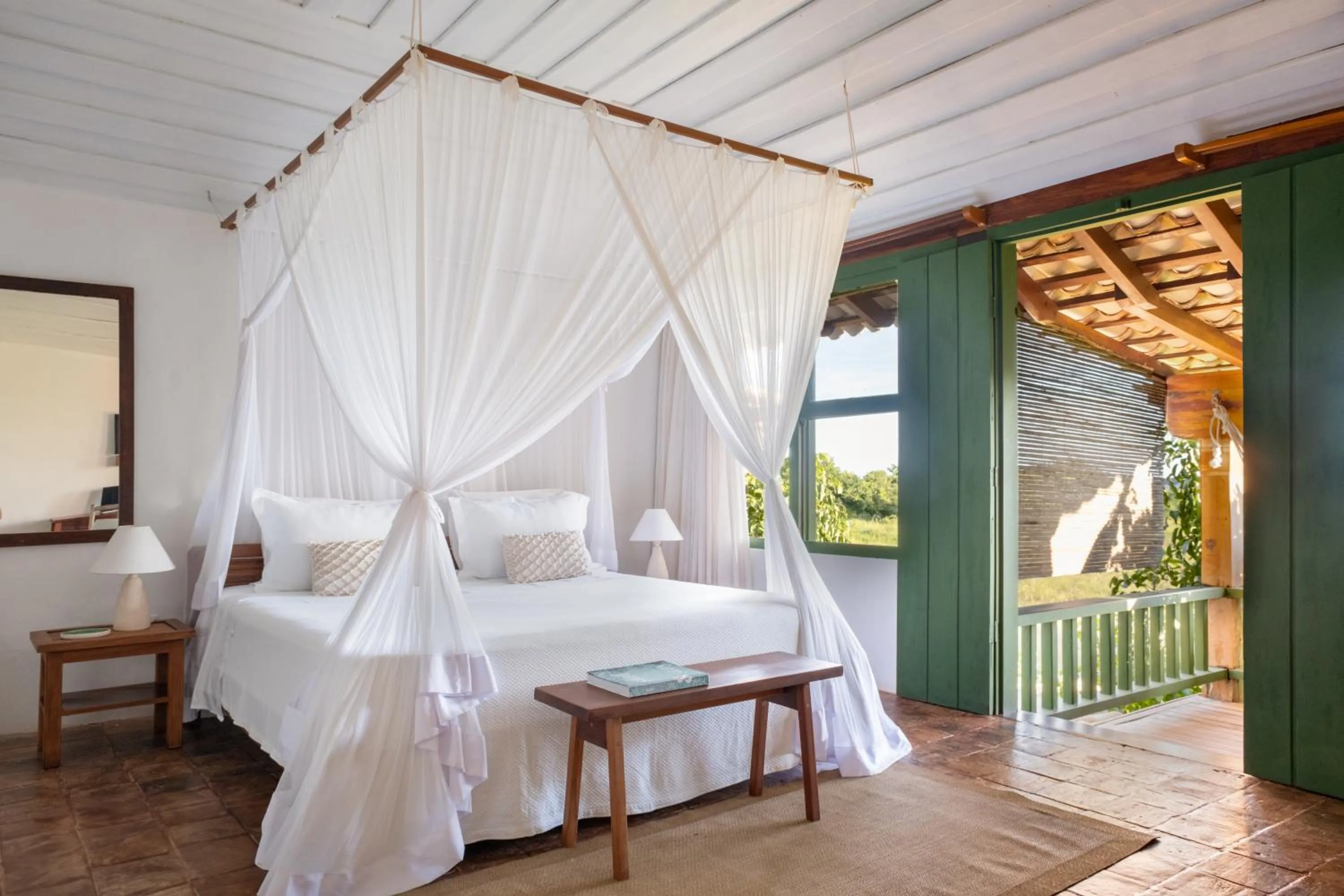 Bed in Pousada Outeiro