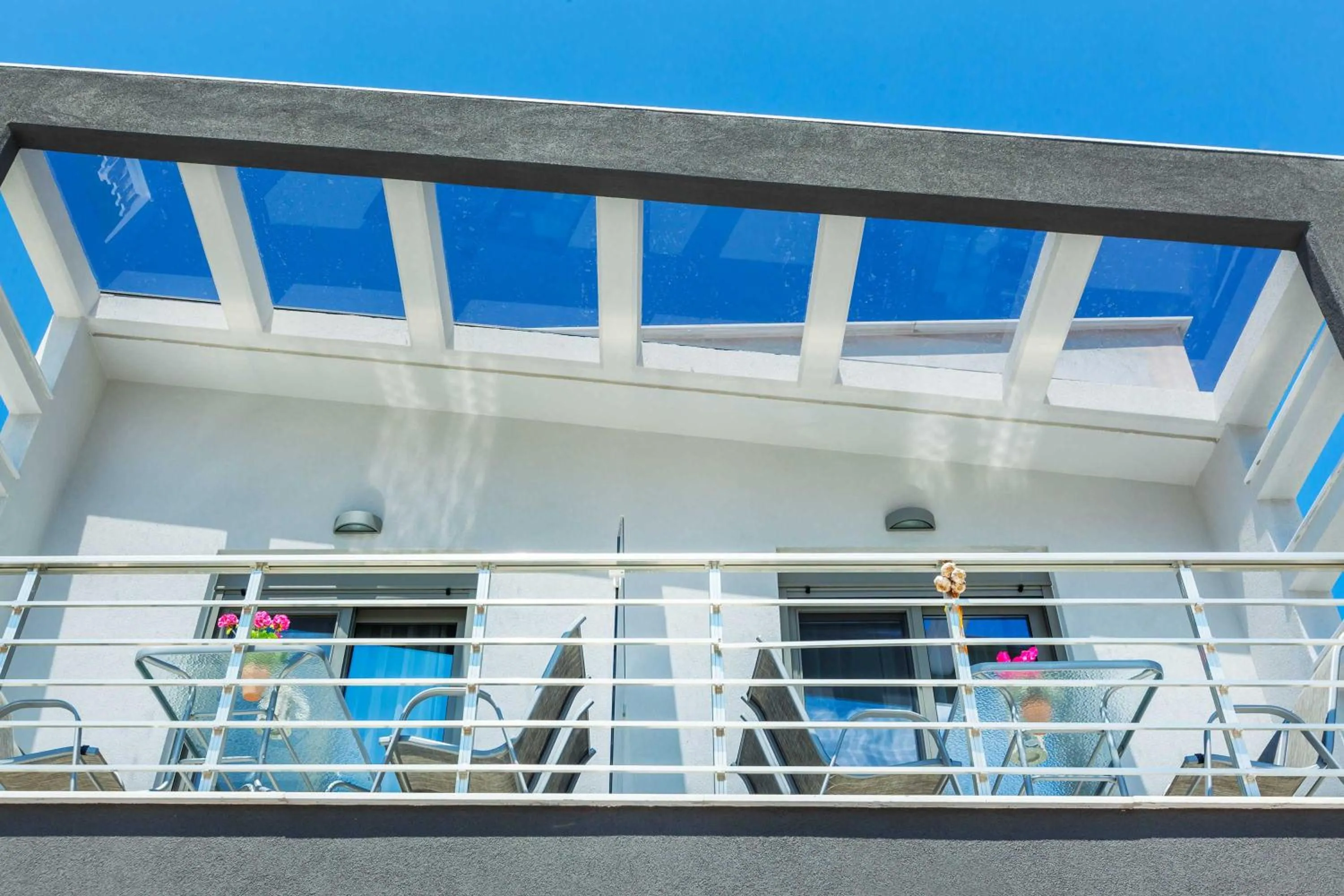 Balcony/Terrace in Nymphes Deluxe Accommodation Pefkochori