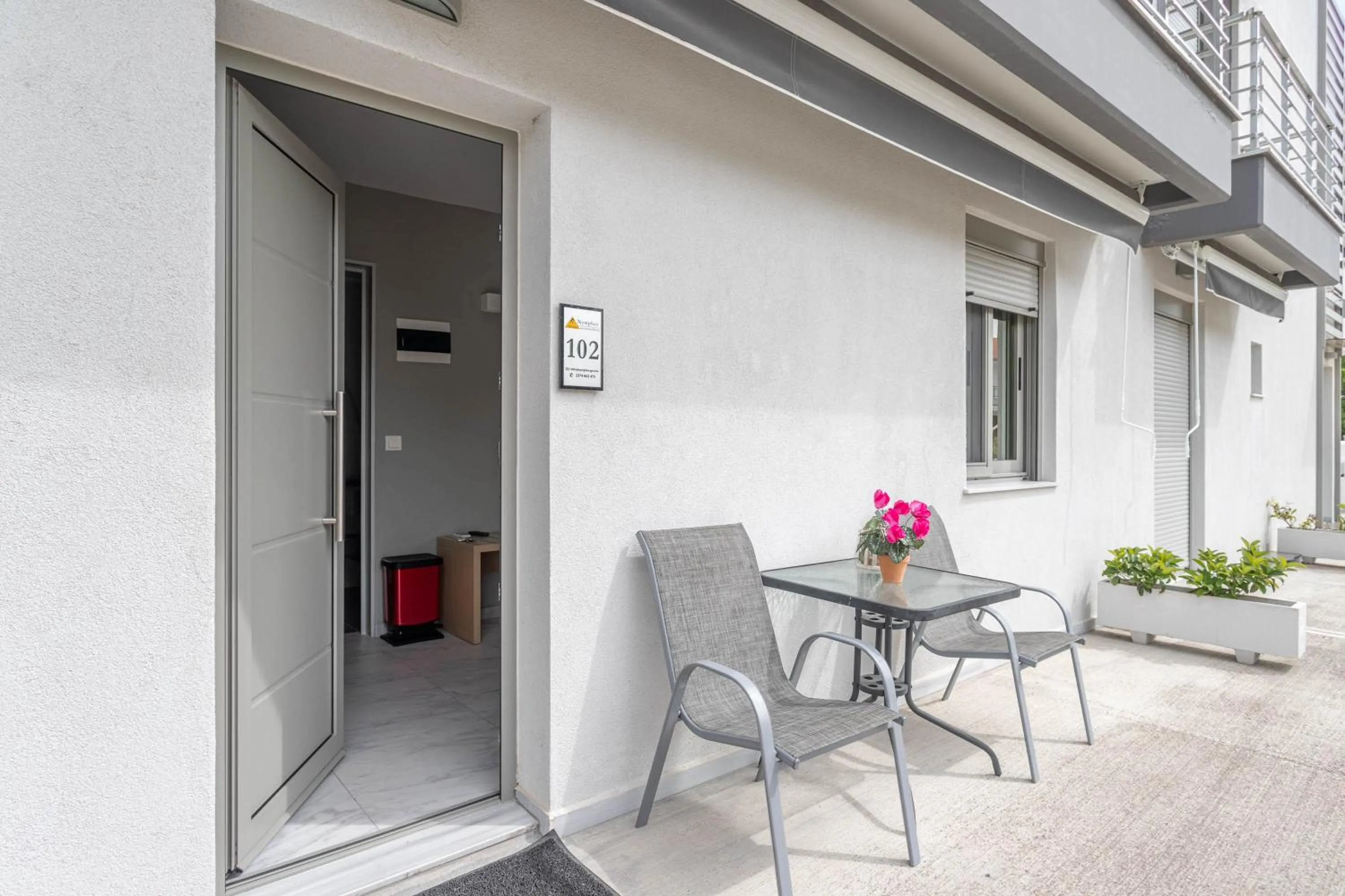 Balcony/Terrace in Nymphes Deluxe Accommodation Pefkochori