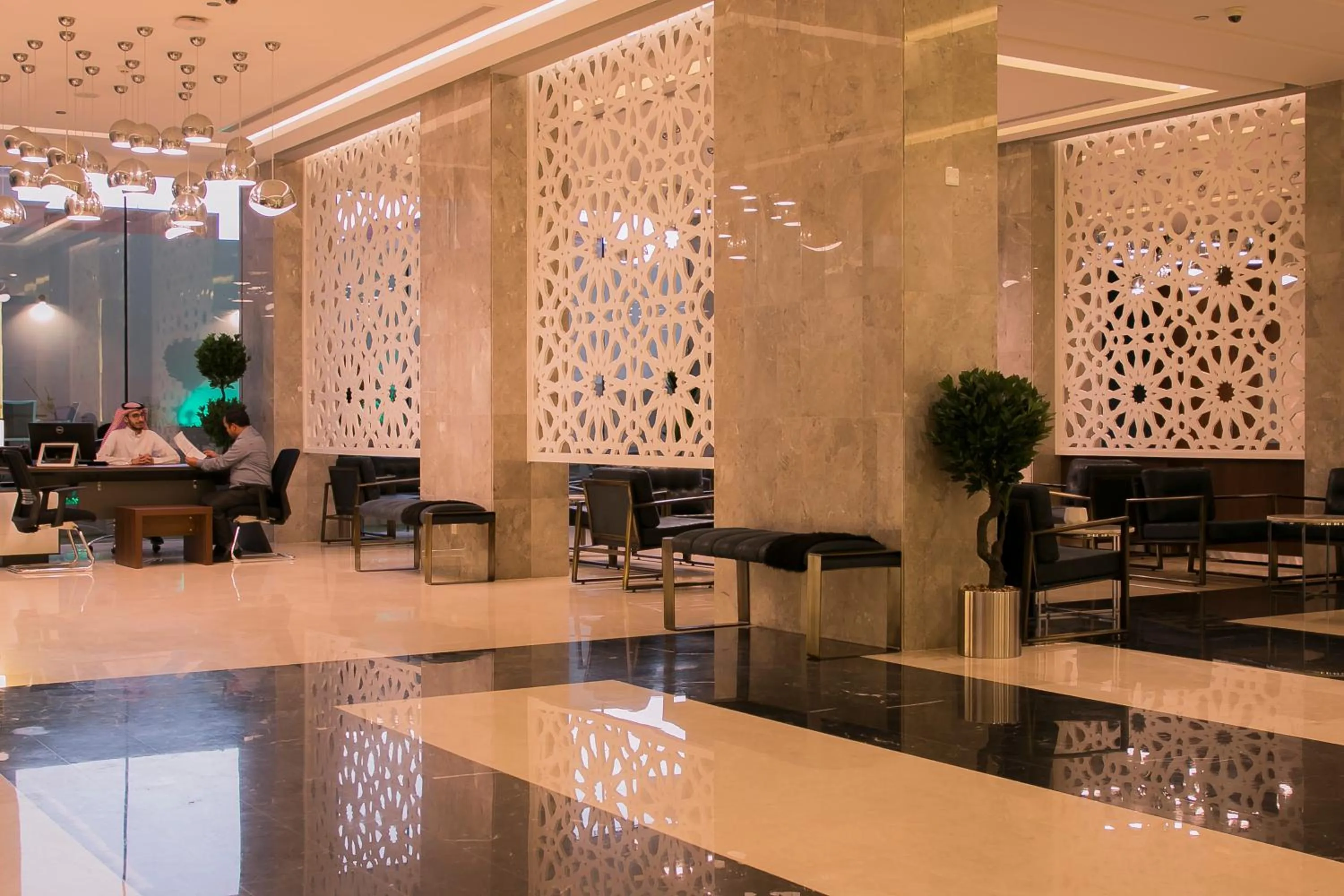 Seating area in Hafawah Suites