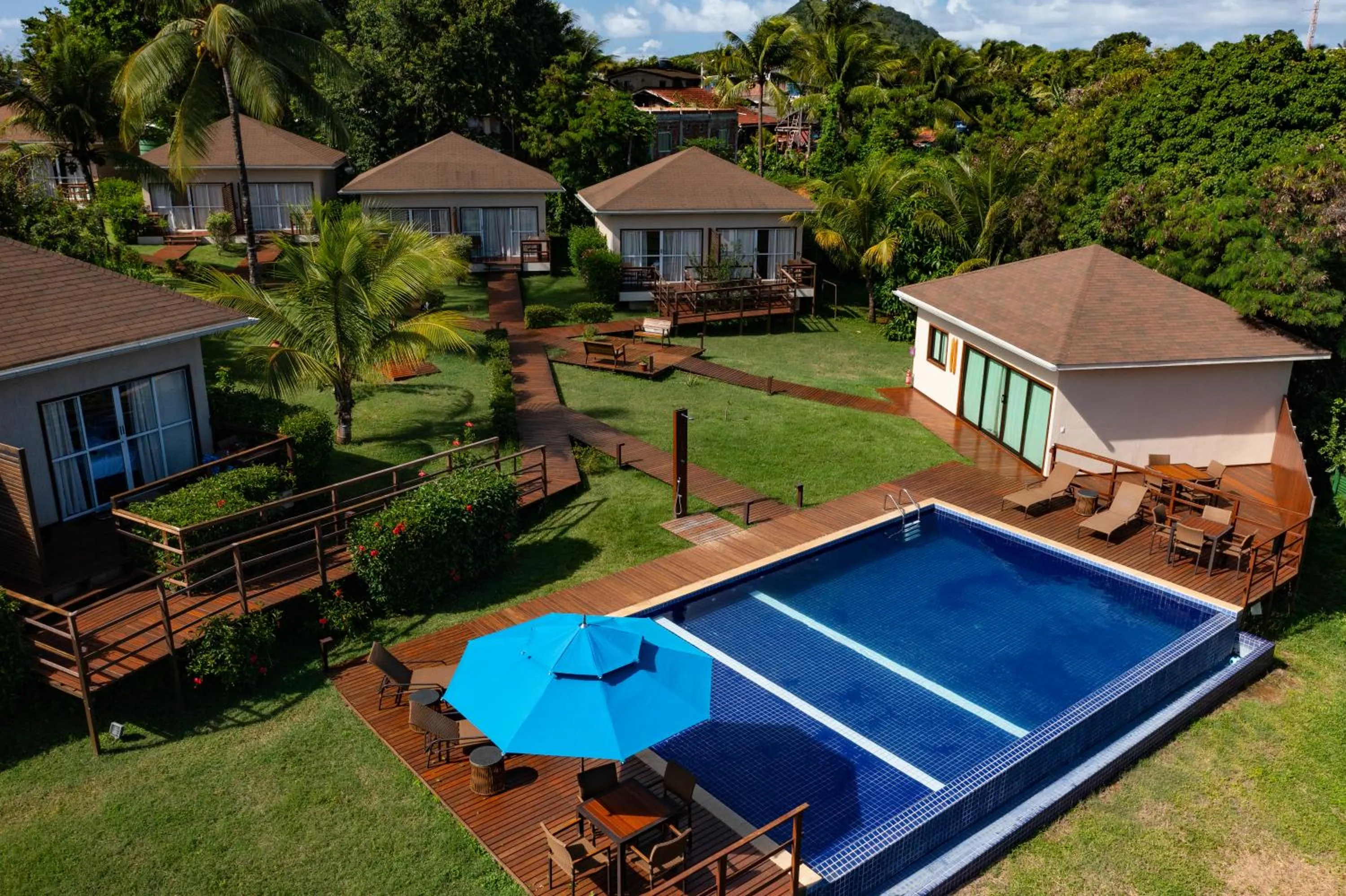 Pool view in Pousada Lua Bela