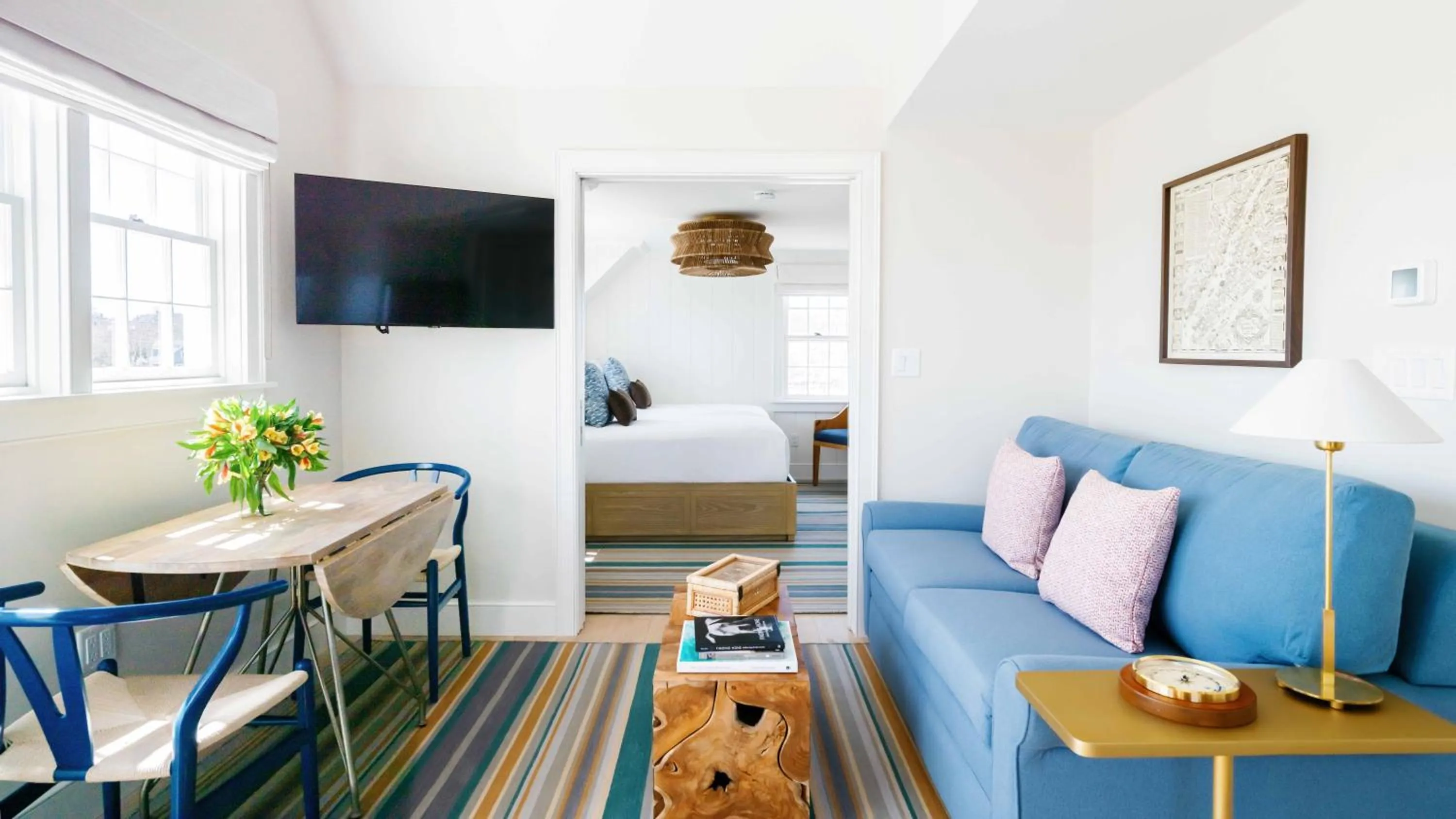 Living room in The Cottages at Nantucket Boat Basin