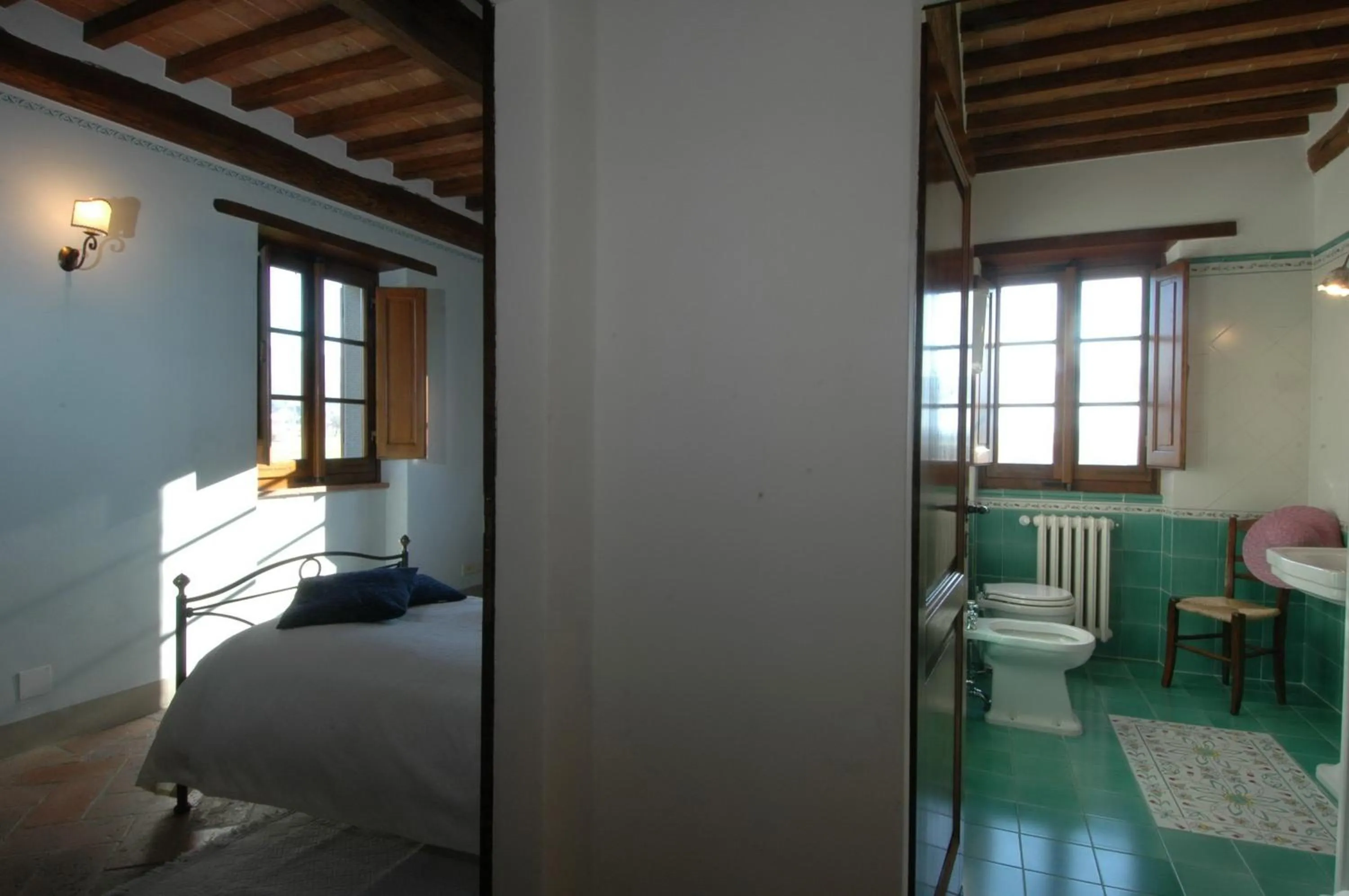 Bathroom, Bed in Agriturismo I Pagliai