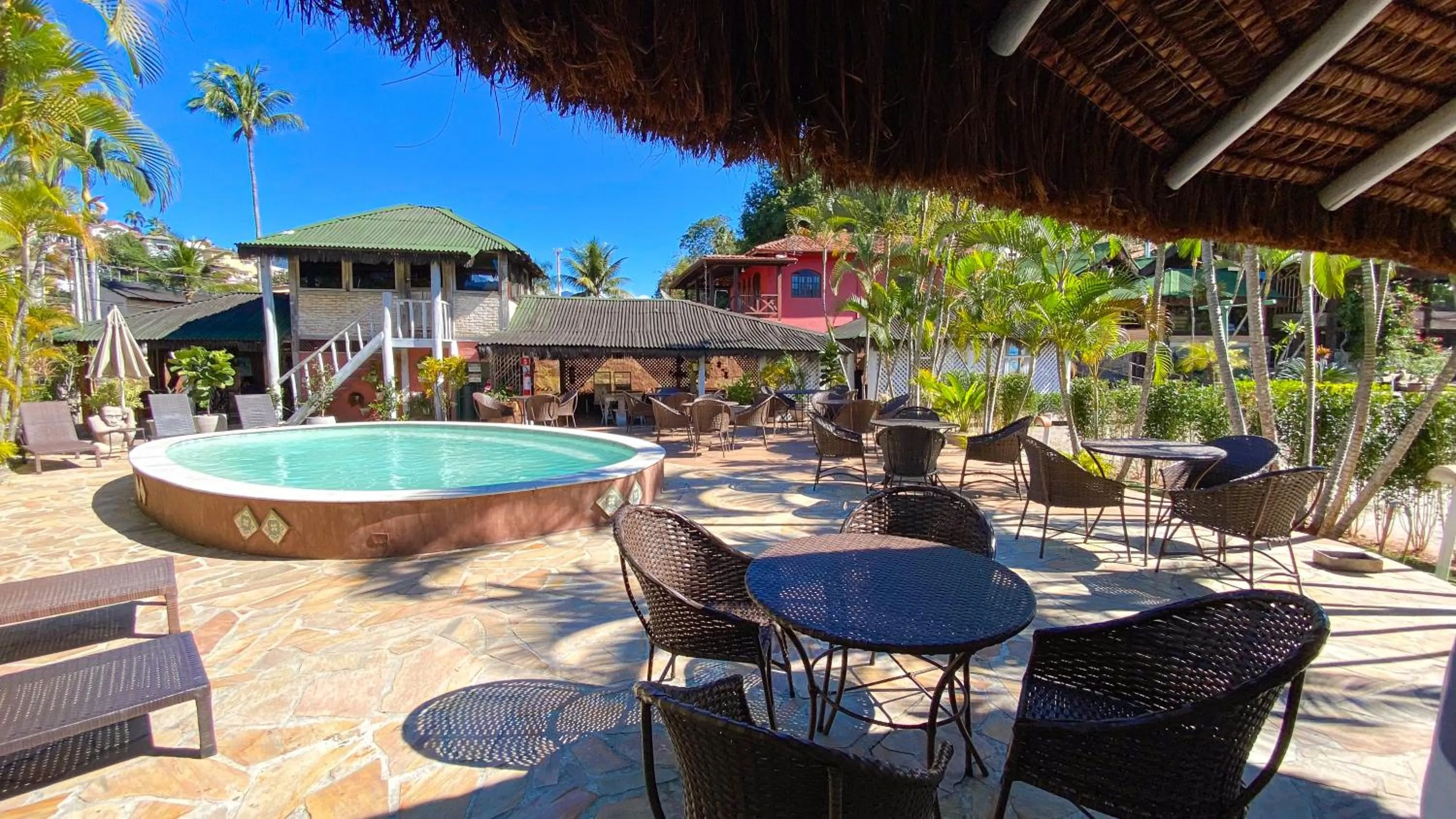 Pool view in Pousada Montemar