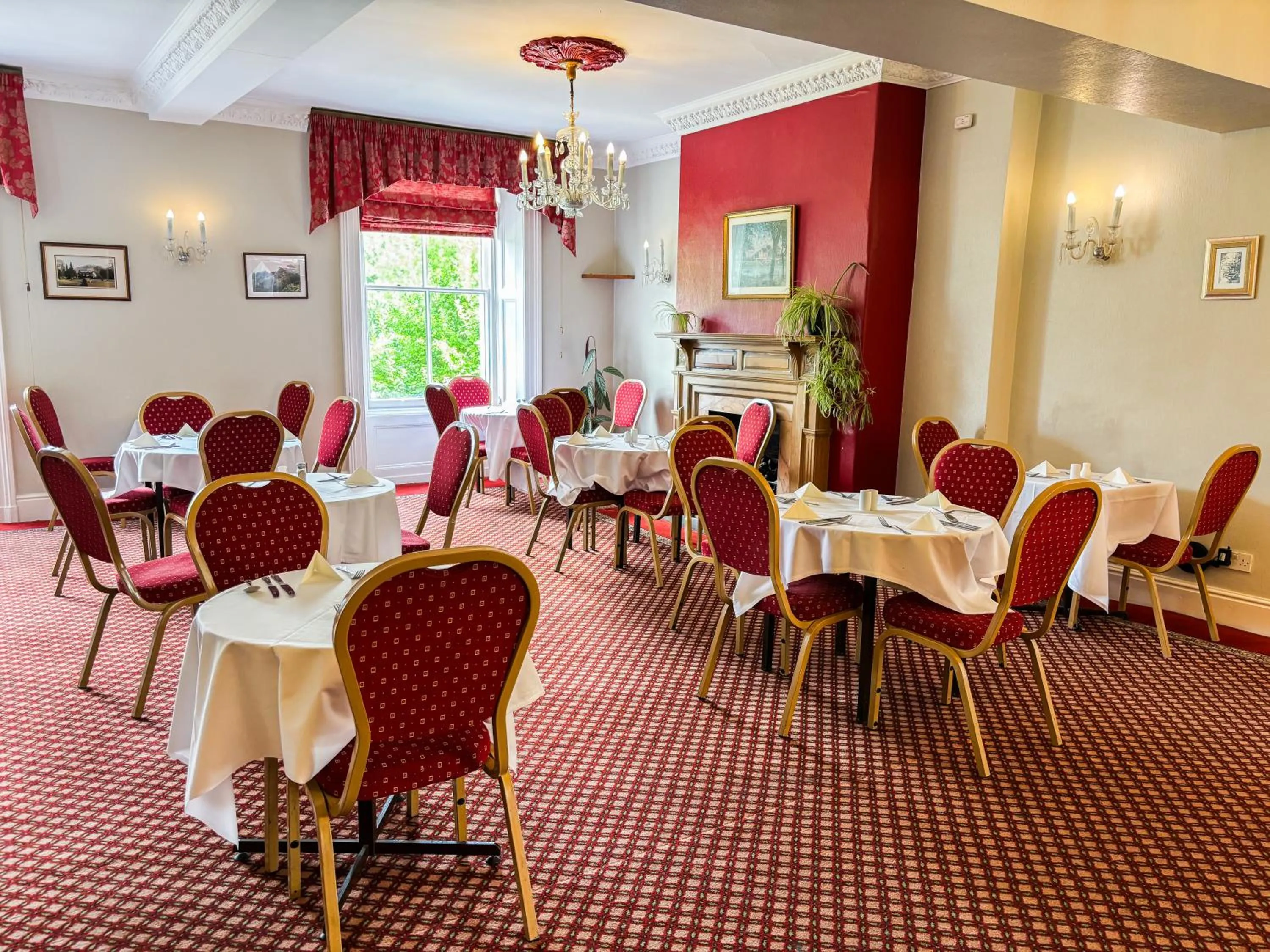 Dining area in The Hand Hotel Llangollen by Compass Hospitality