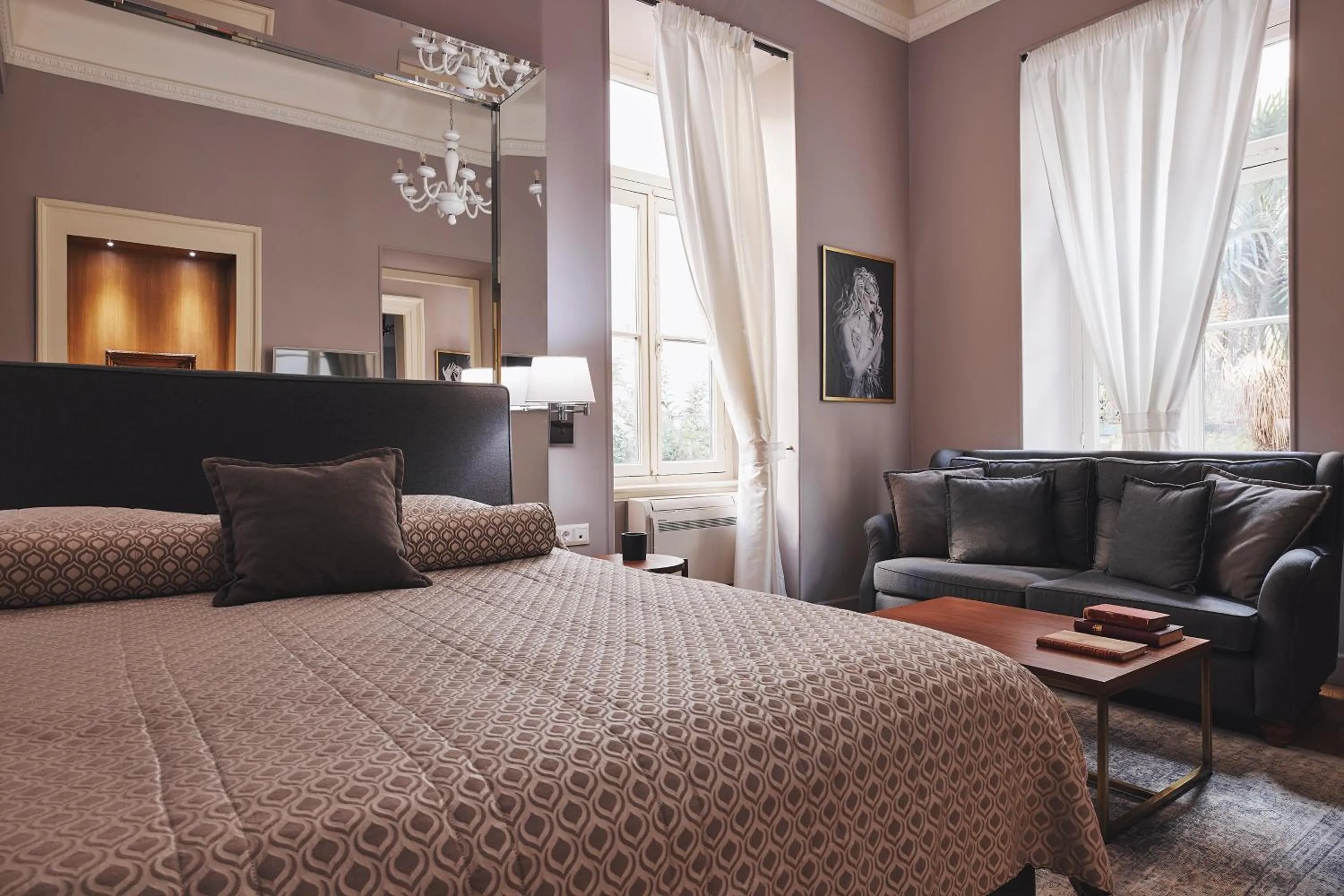 Decorative detail, Bed in Bohemian Suites Athens