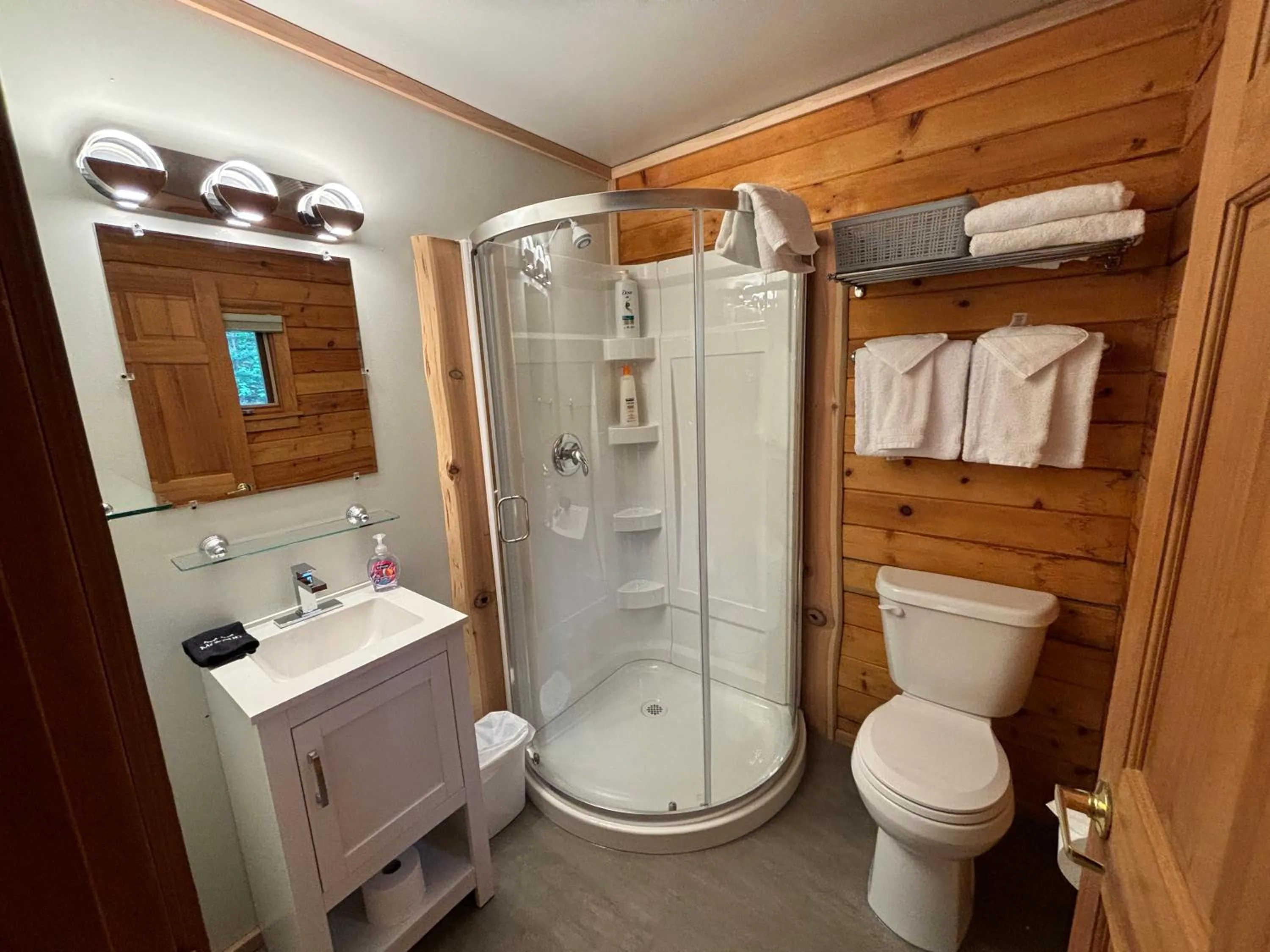 Shower in Across the Creek Cabins