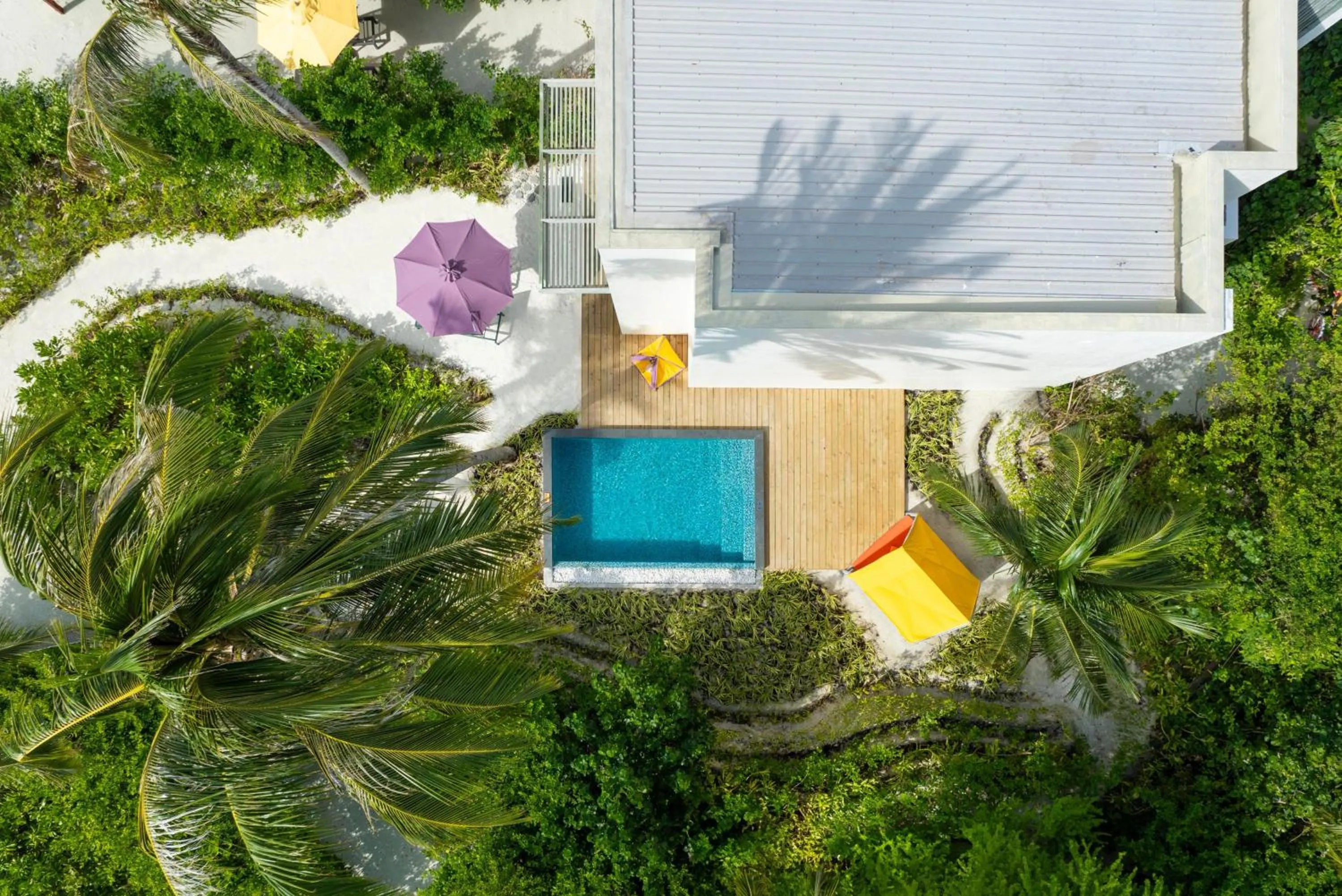 Bird's eye view in Hard Rock Hotel Maldives - FREE transfer for stays until 21st Dec 2025 and 11th Jan to 30th Apr 2026