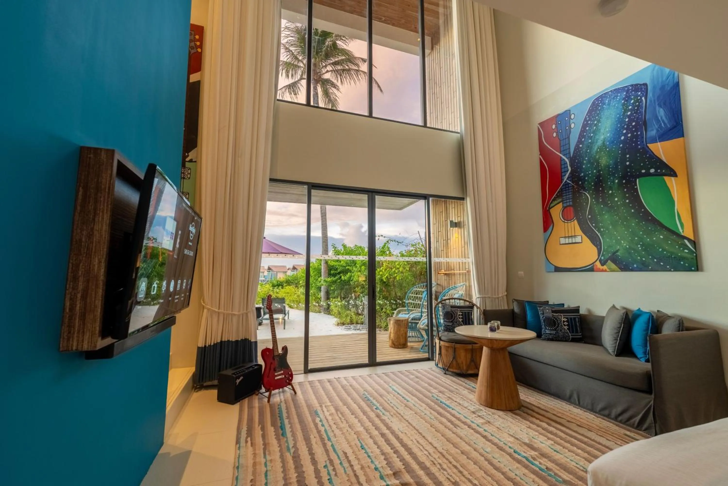 Seating area in Hard Rock Hotel Maldives - FREE transfer for stays until 21st Dec 2025 and 11th Jan to 30th Apr 2026