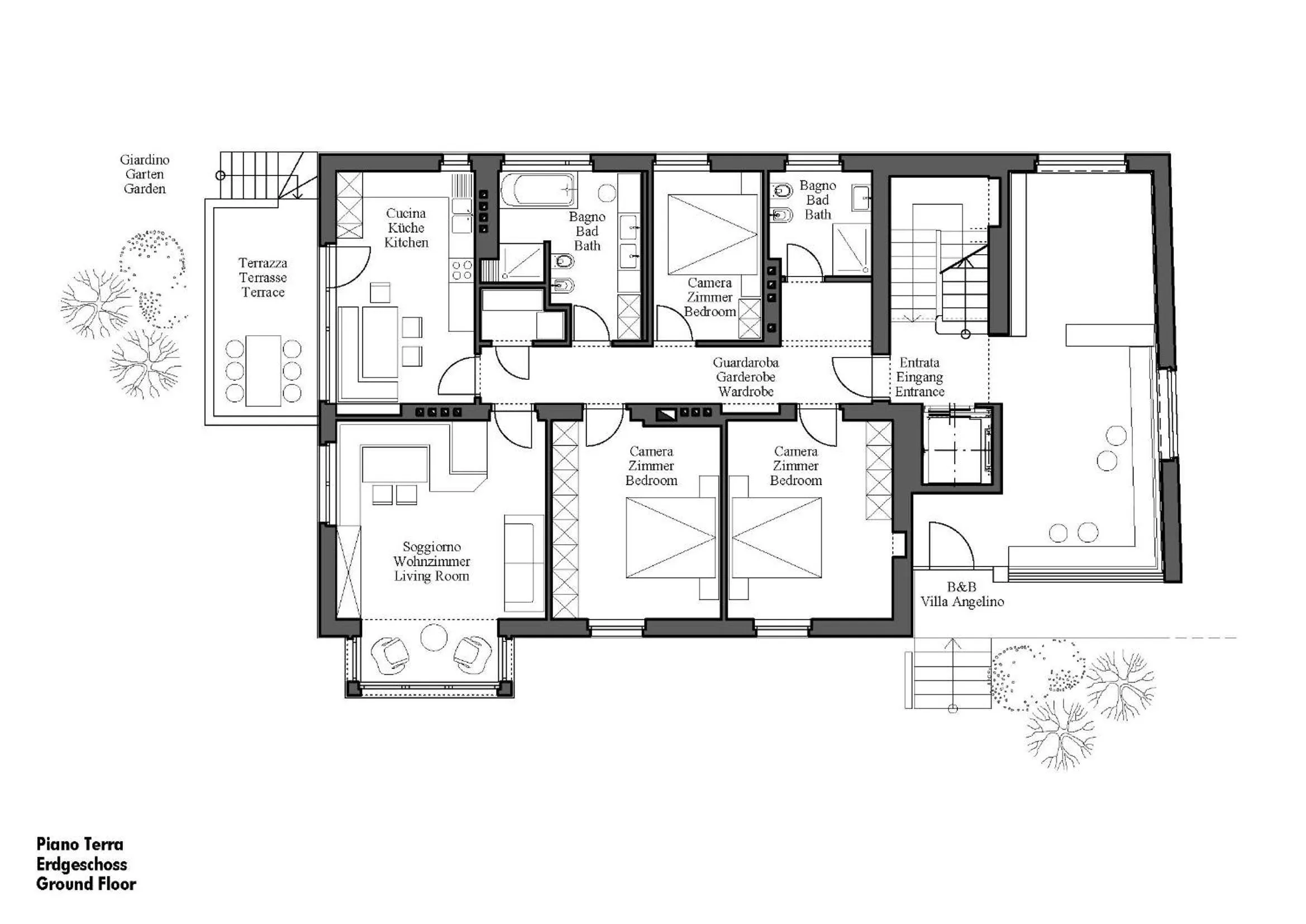 Floor plan in B&B Villa Angelino
