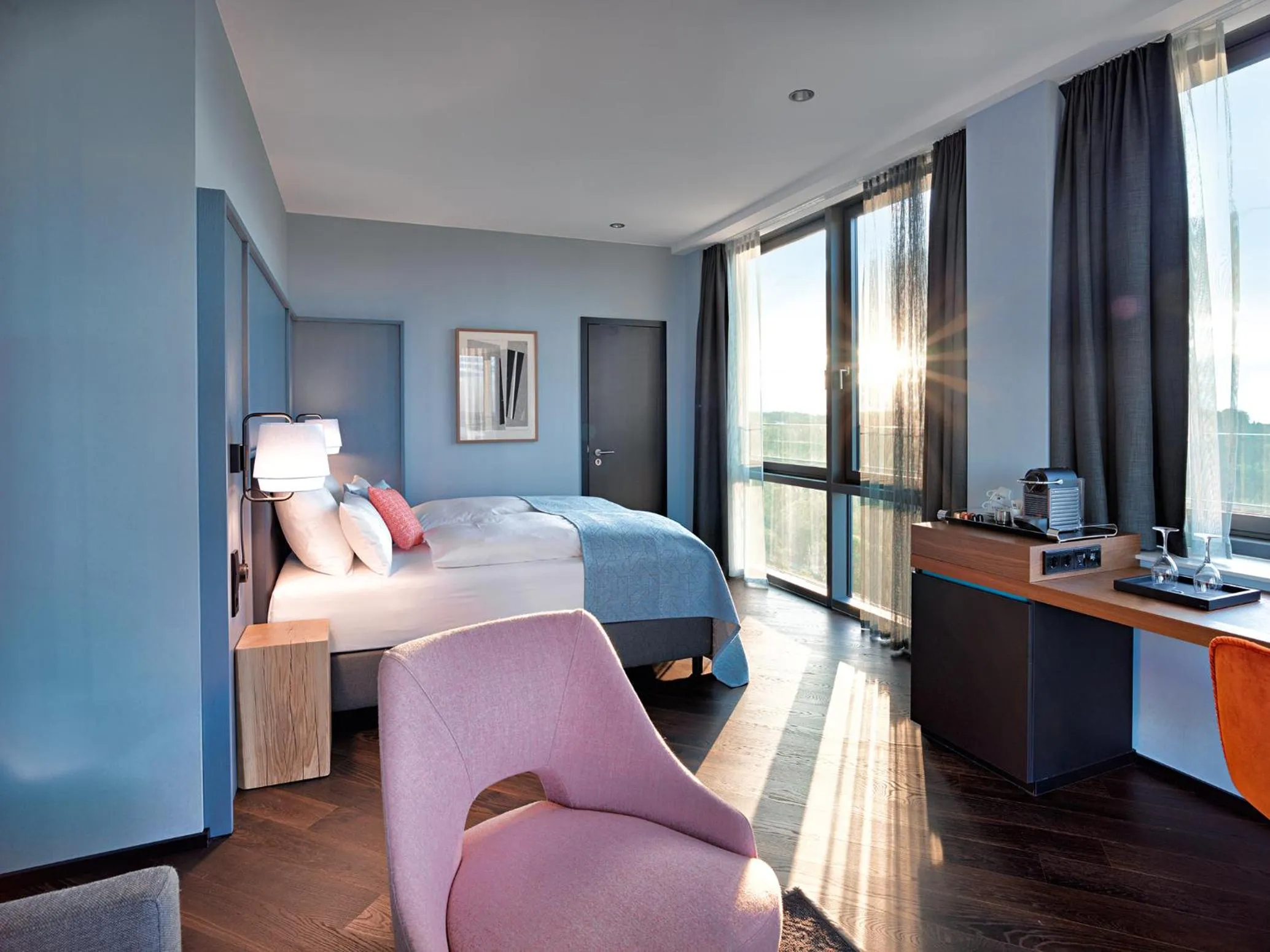 Photo of the whole room, Bed in Panoramahotel Waldenburg