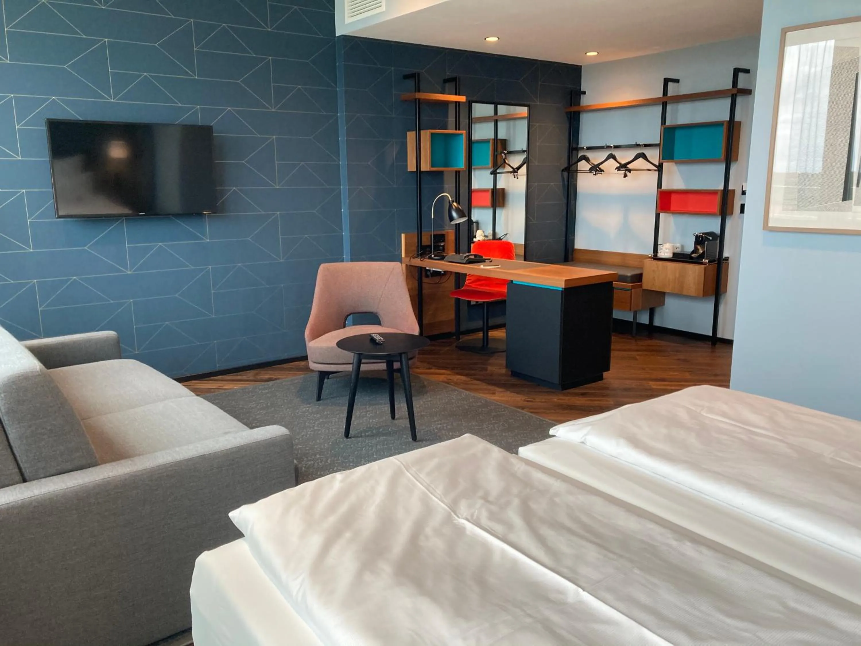 Photo of the whole room, Bed in Panoramahotel Waldenburg