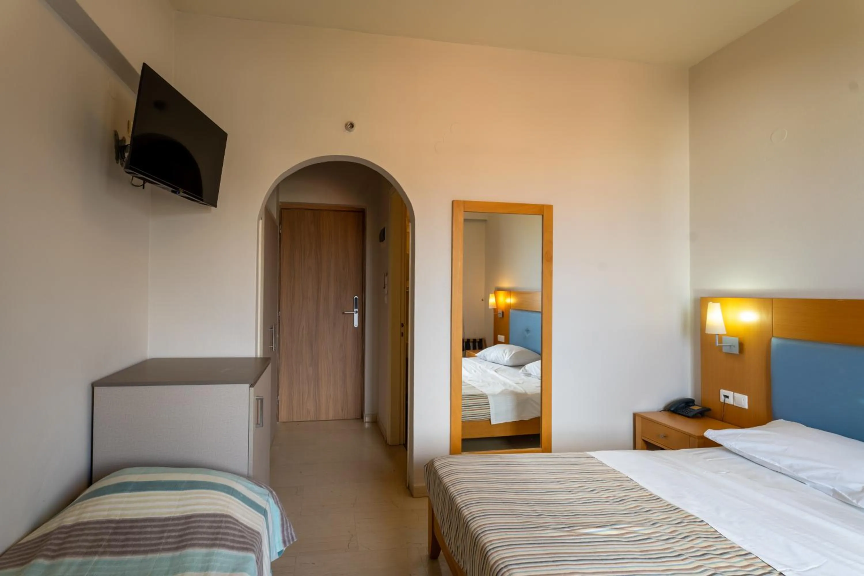 Bedroom, Bed in Dimitra Hotel & Apartments by Omilos Hotels