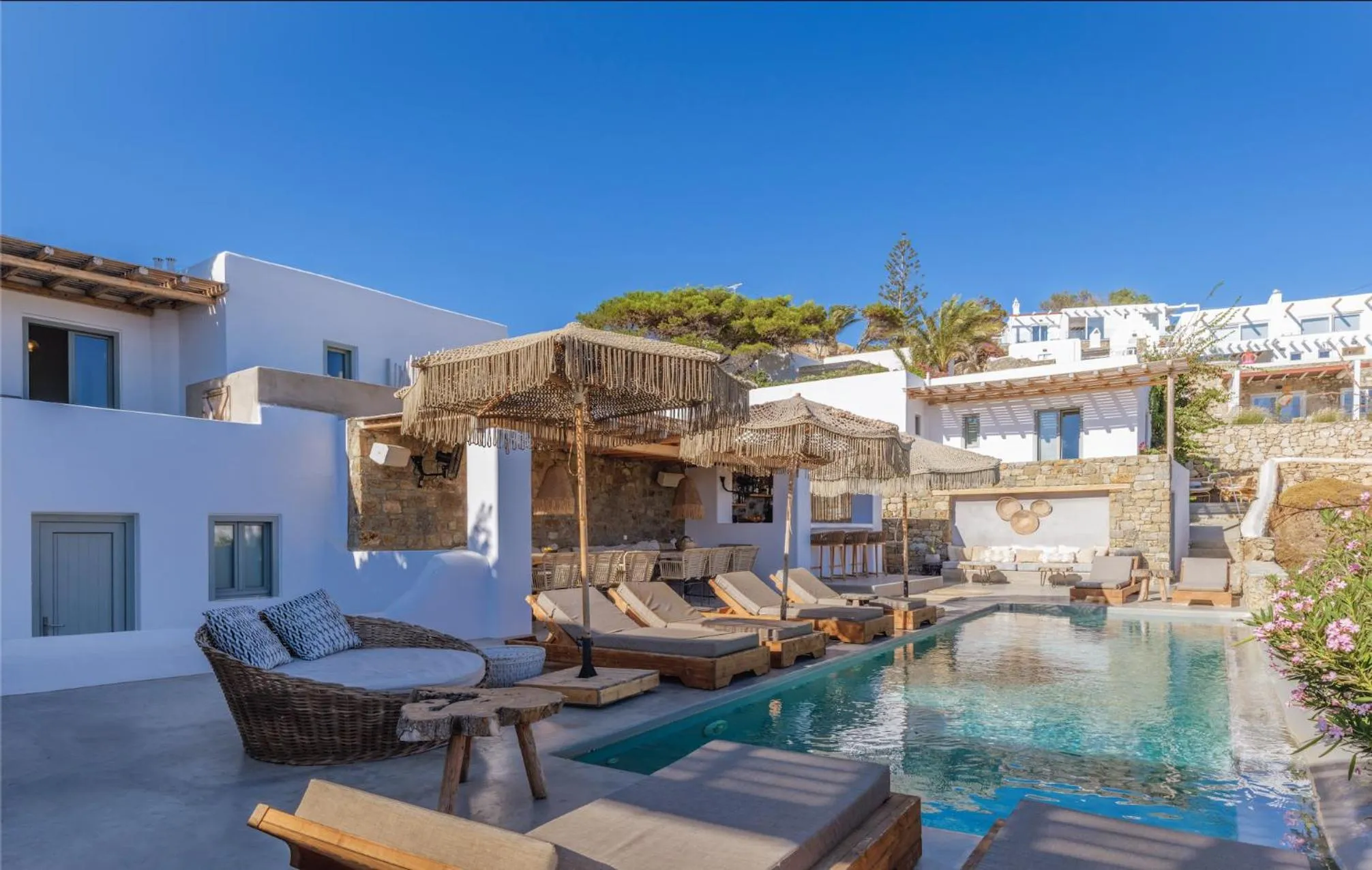 Pool view in Trinity Mykonos - Beachfront Villa