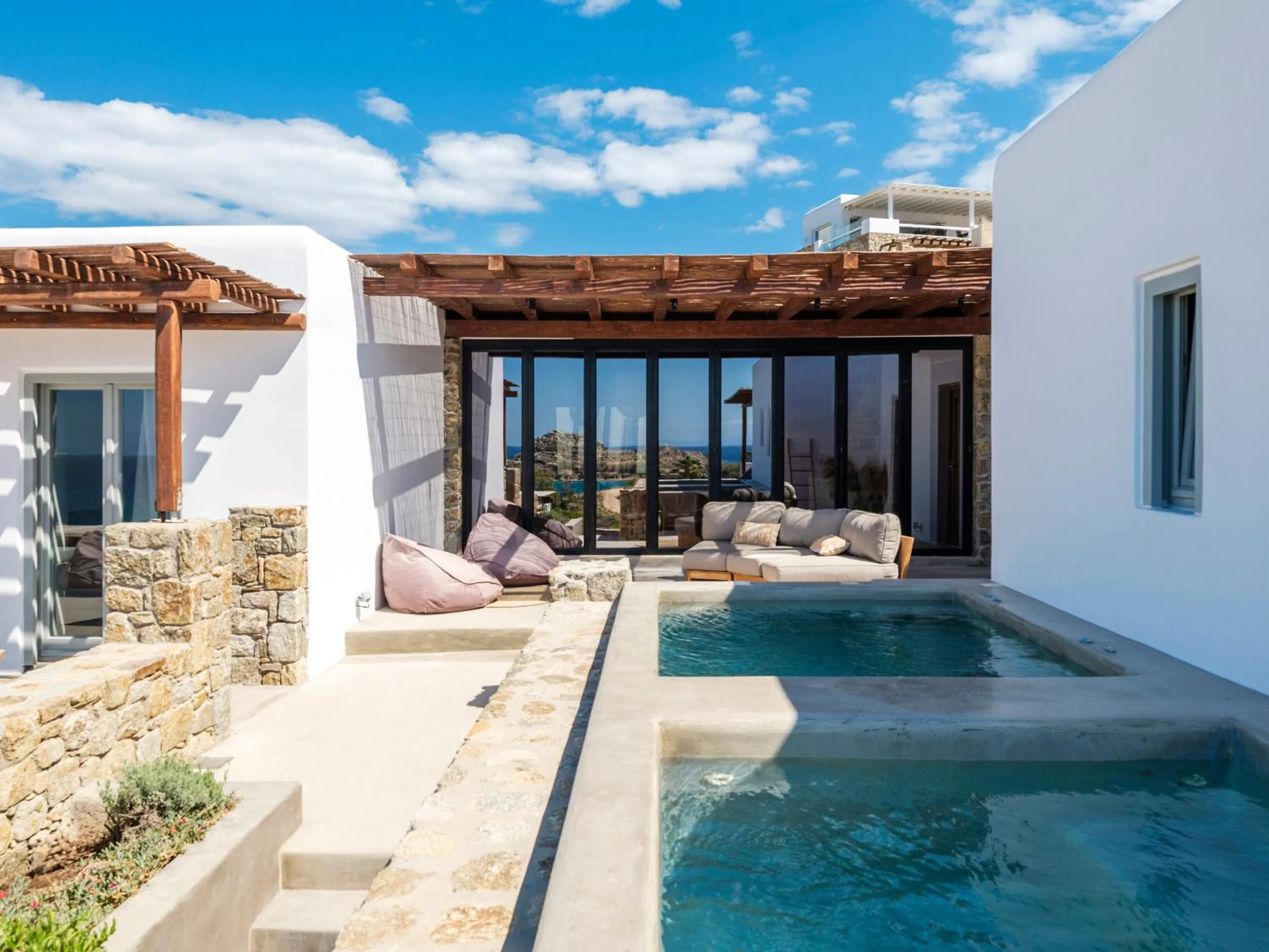 Balcony/Terrace in Trinity Mykonos - Beachfront Villa