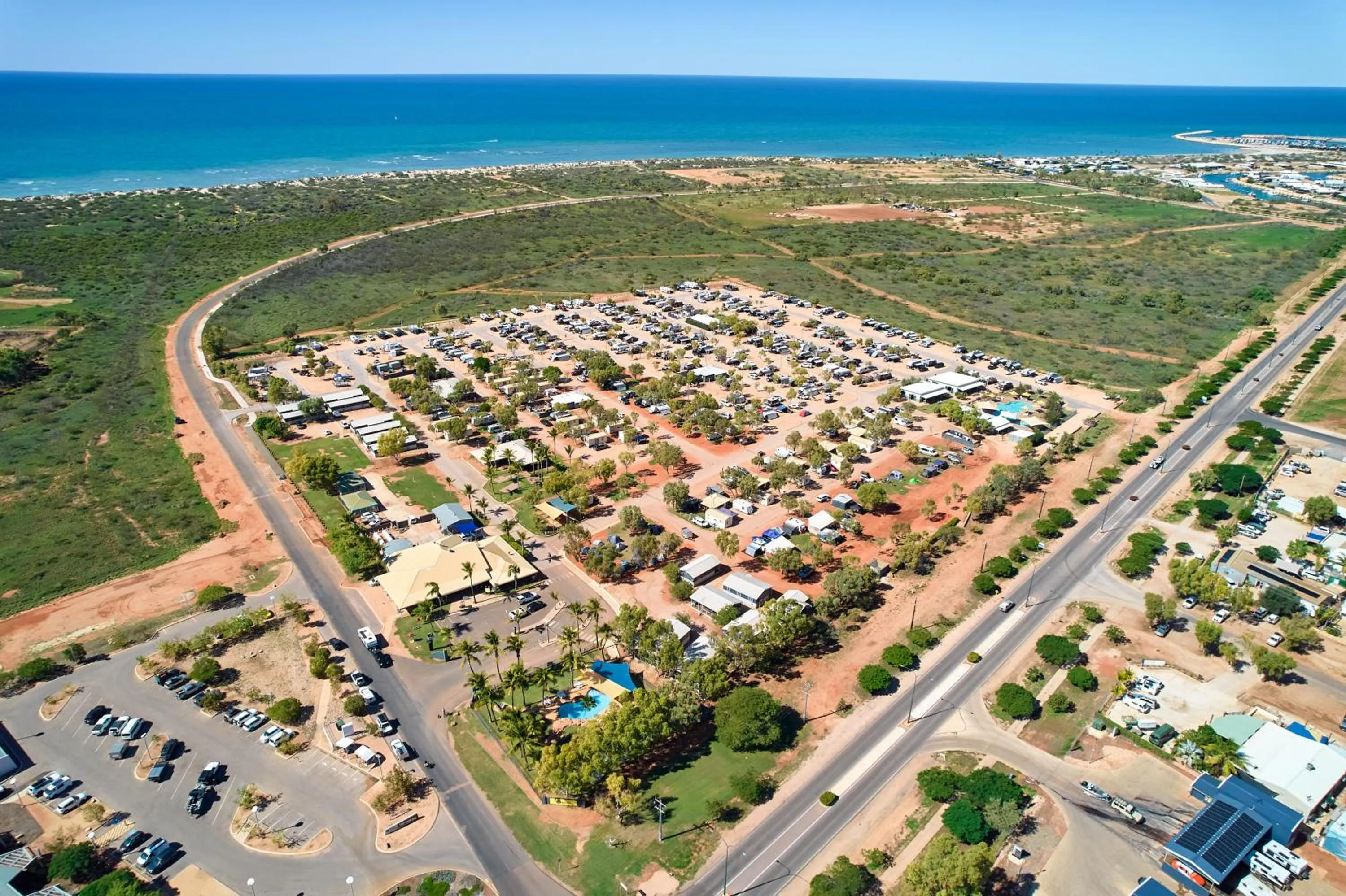 Bird's eye view in RAC Exmouth Cape Holiday Park