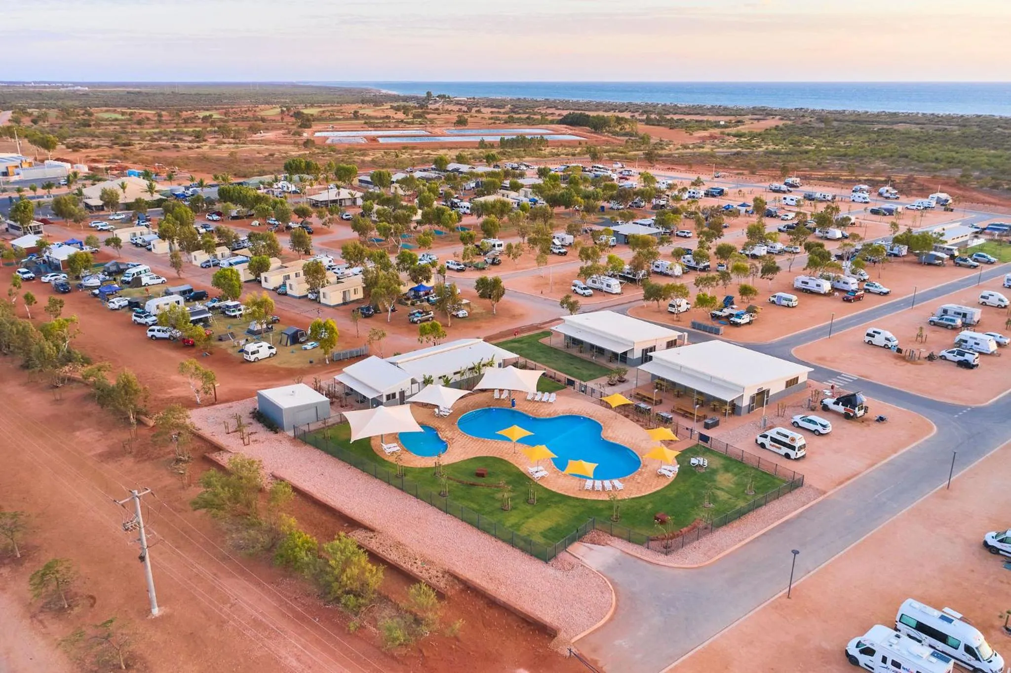 Bird's eye view in RAC Exmouth Cape Holiday Park