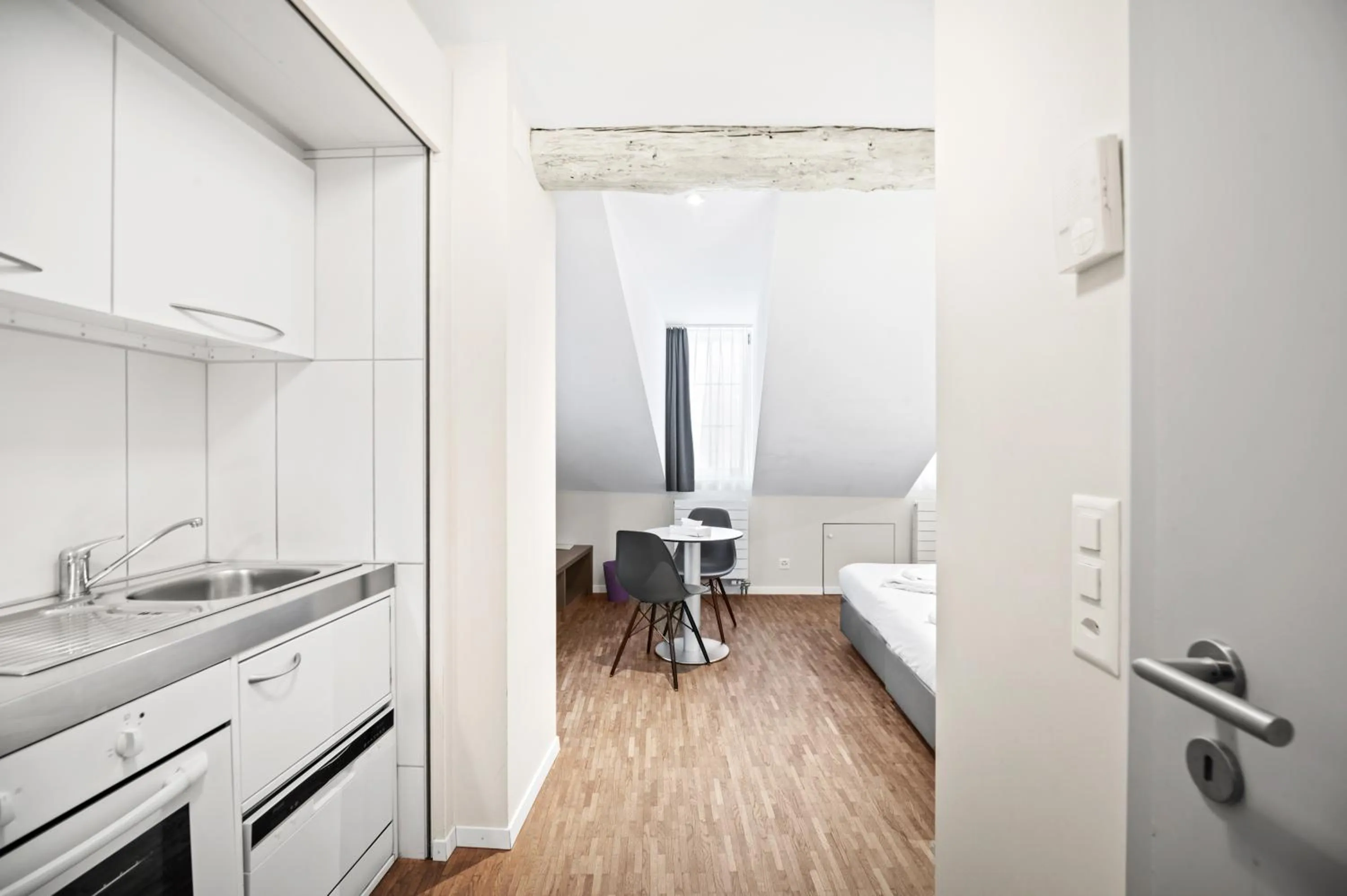 Kitchen or kitchenette in Hotel Hine Adon Fribourg