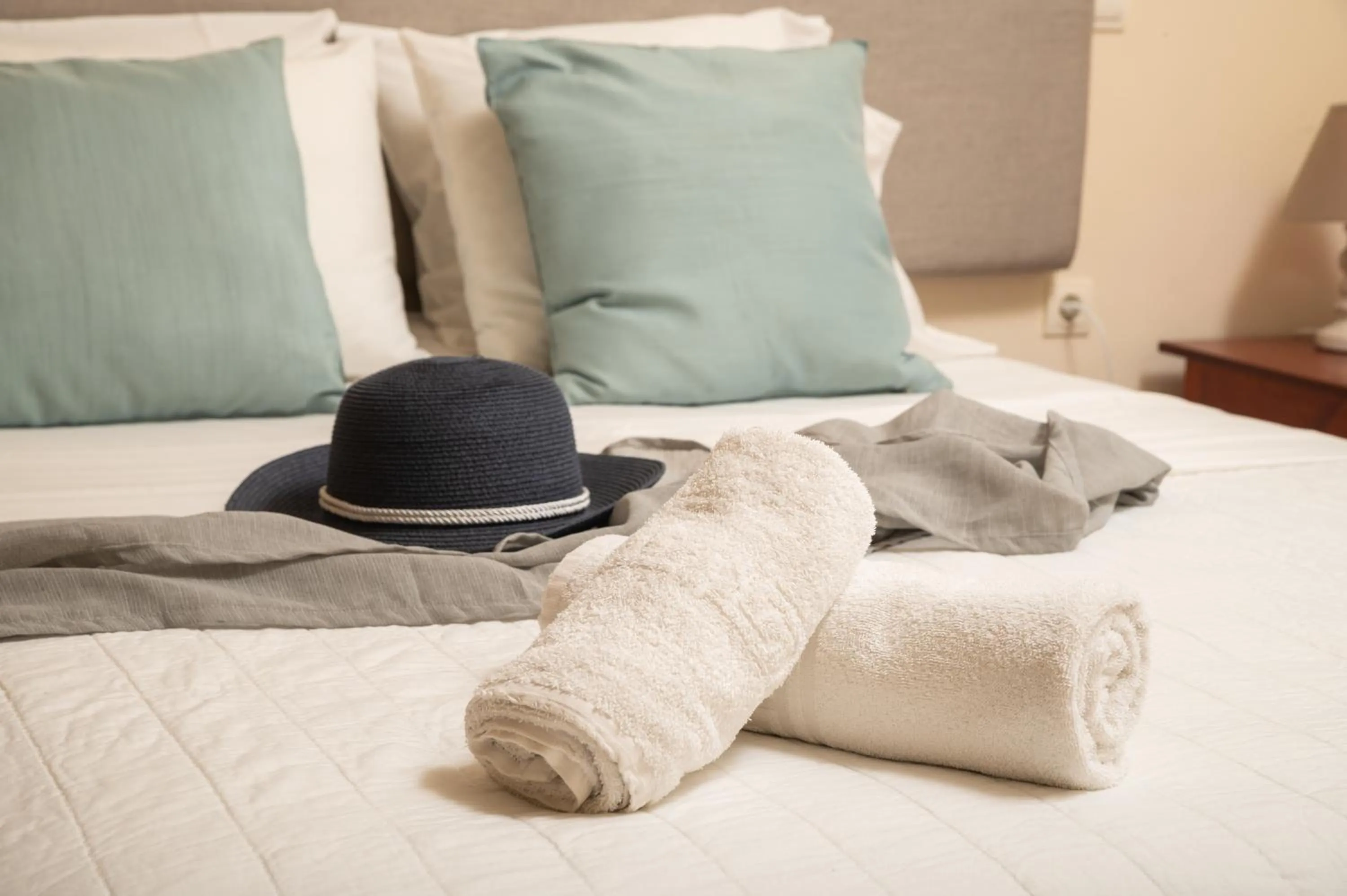 Bed in Dimitra & Evdokia Hotel