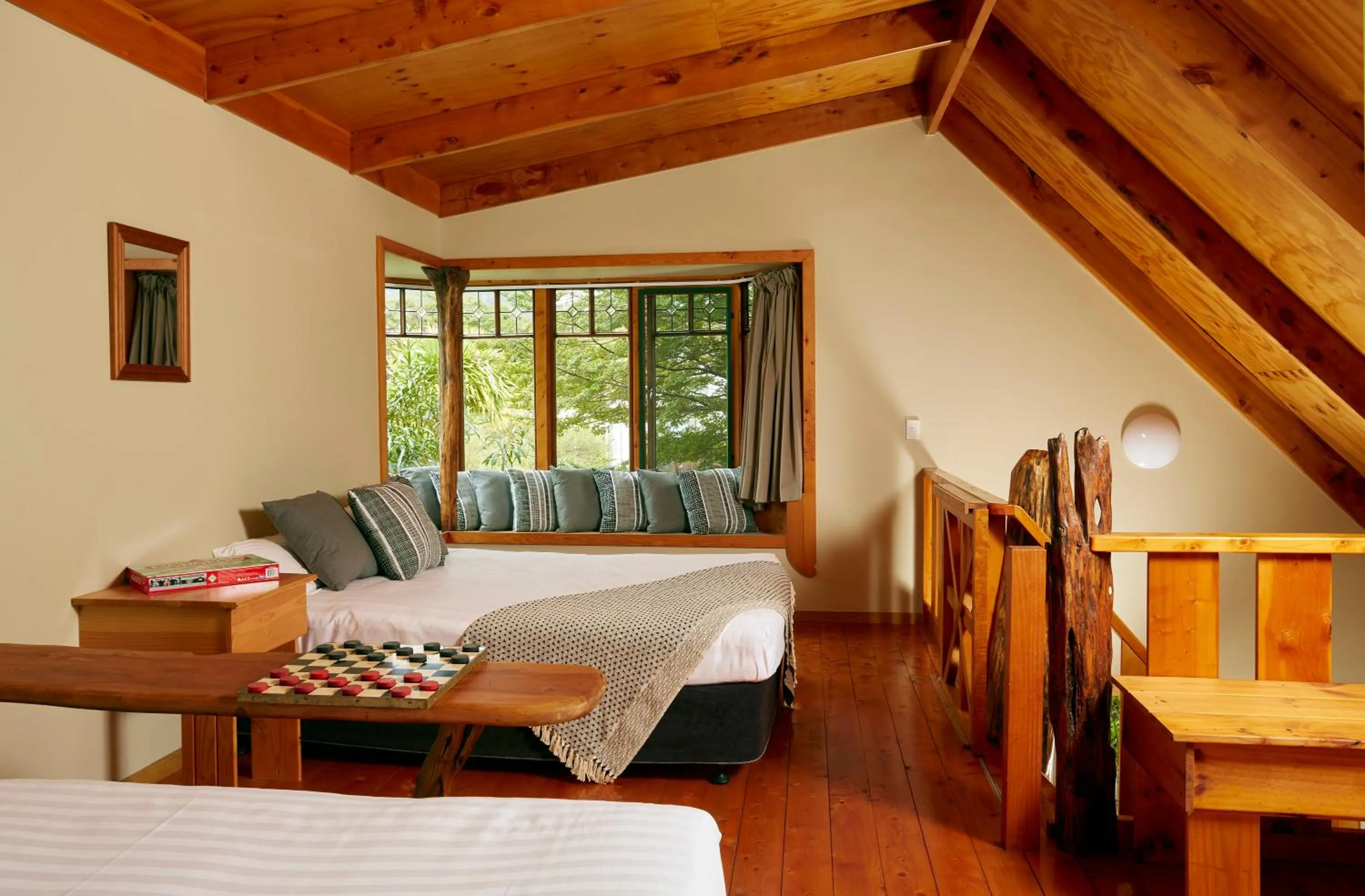 Bed in Awaroa Lodge