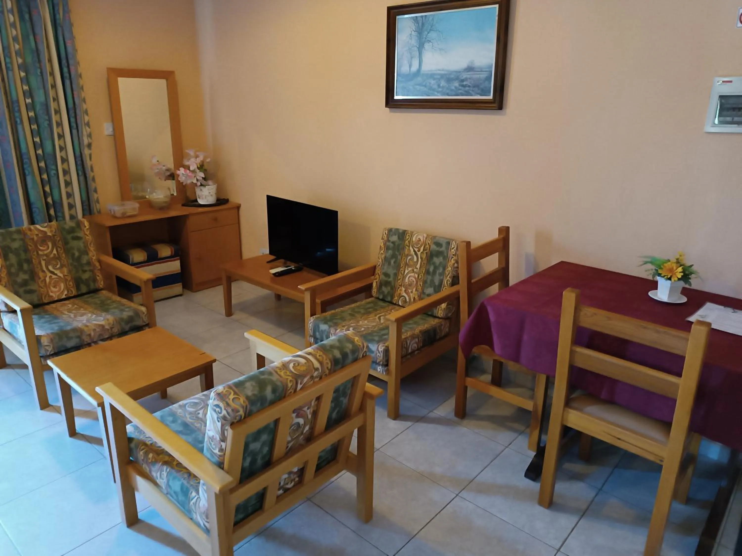 Seating area in Rantzo Holiday Apartments