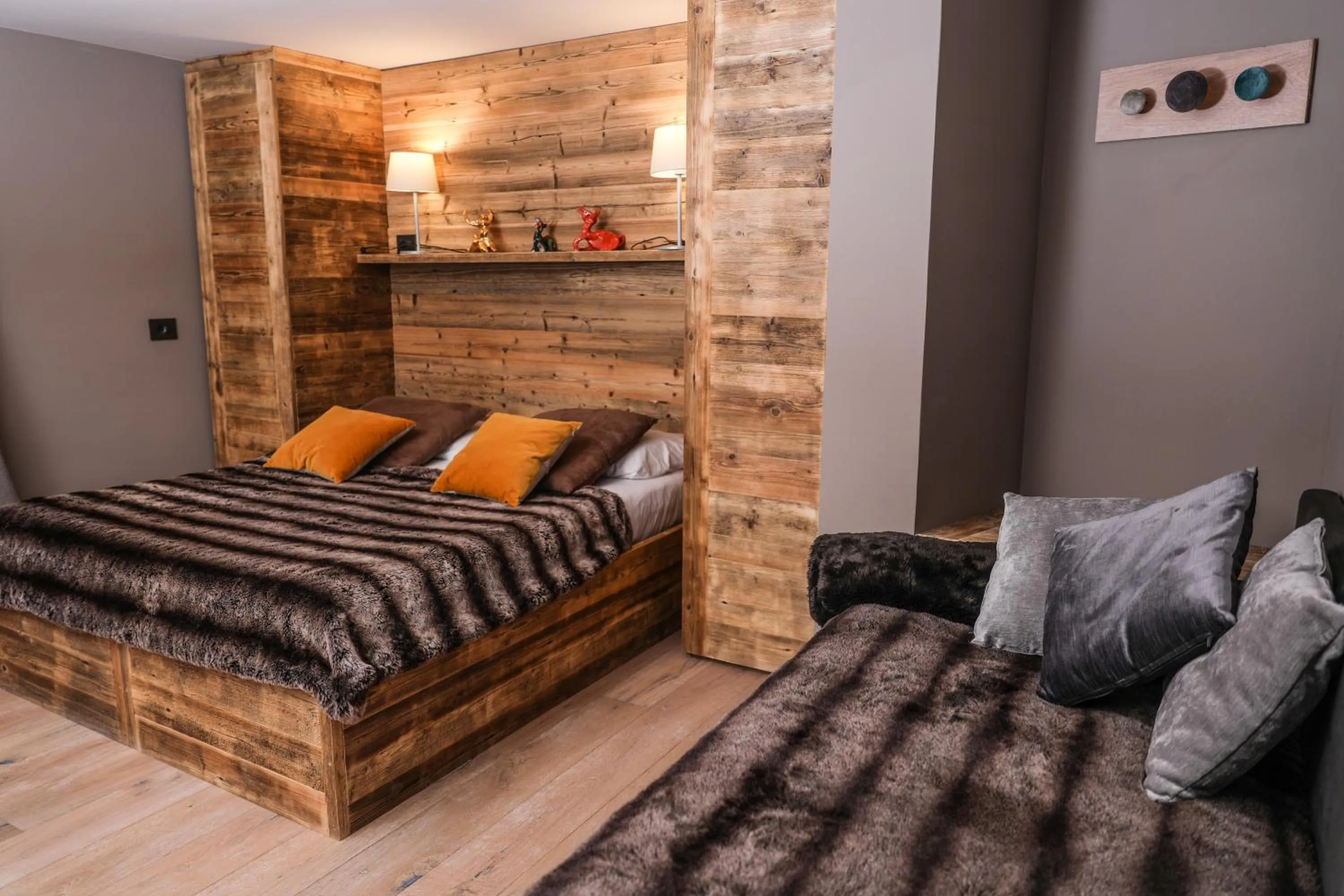 Bed in Art Hotel Grivola