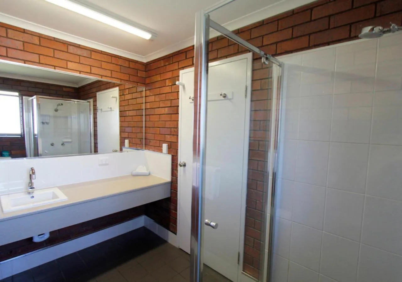 Bathroom in Blue Shades Motel