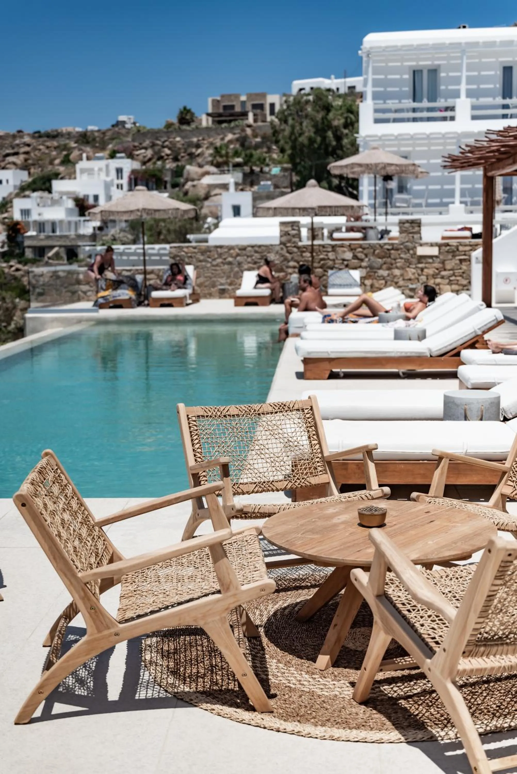 Pool view in Super Paradise Hotel