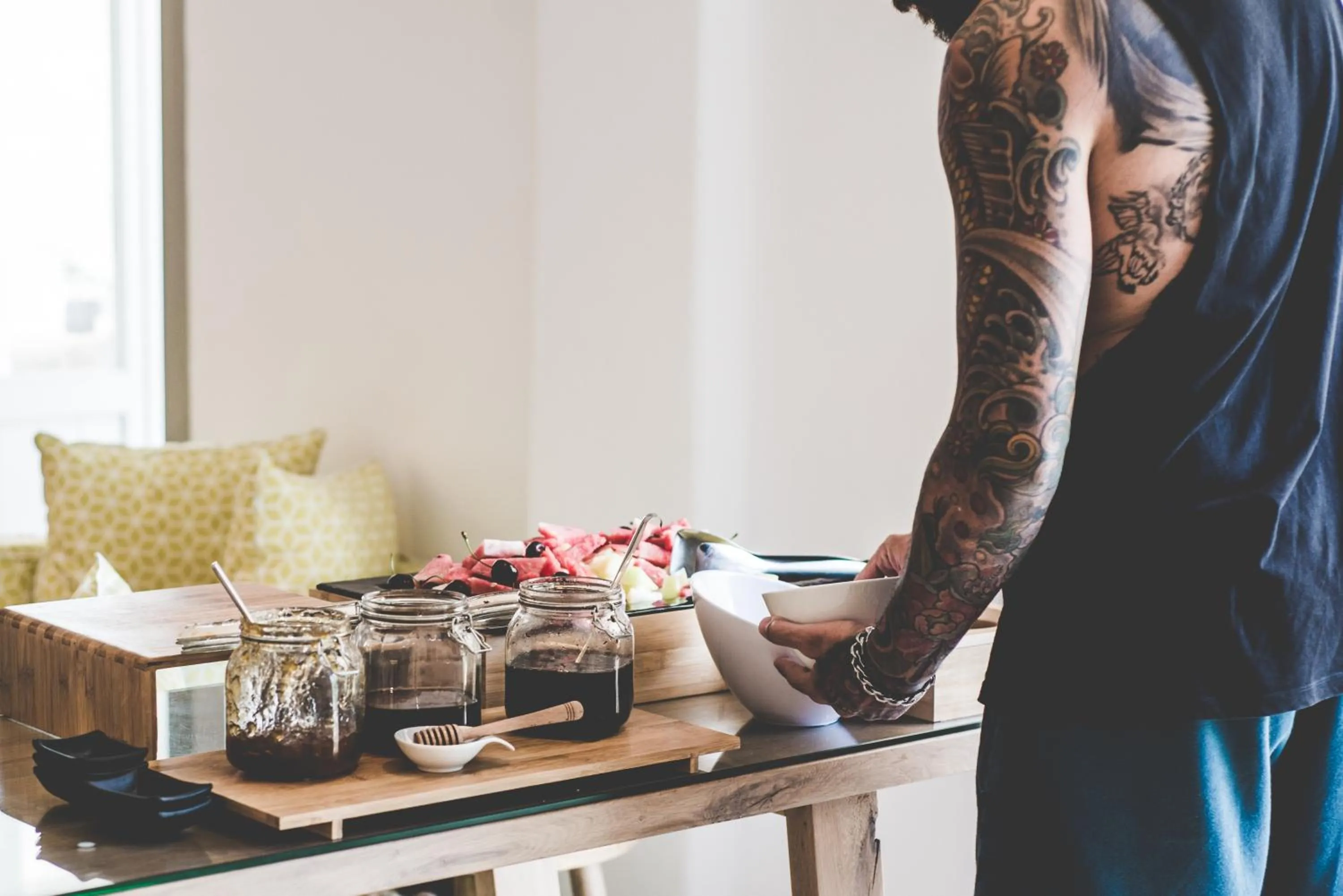 Buffet breakfast in Super Paradise Hotel