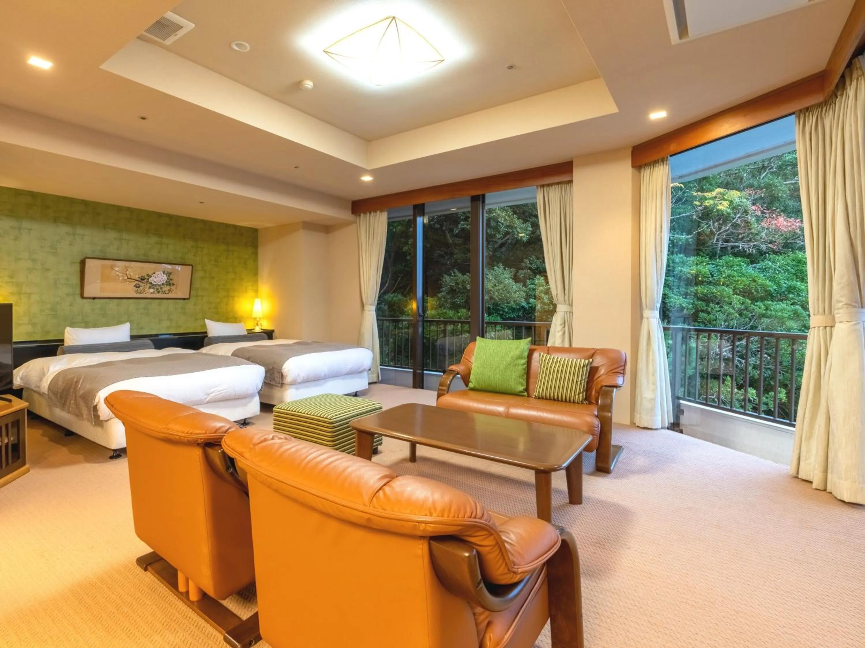 Photo of the whole room, Bed in Kumano-bettei Nakanoshima