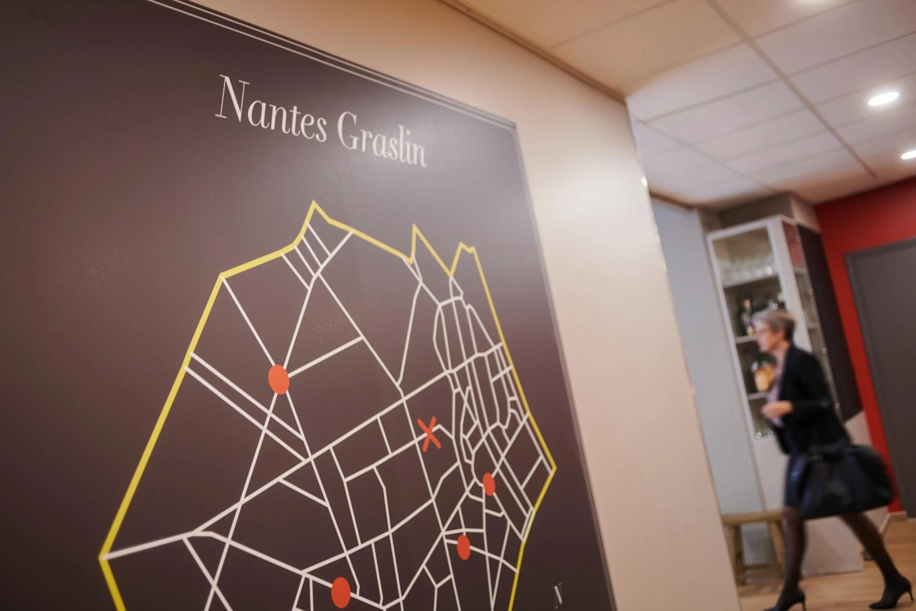 Decorative detail in Ibis Styles Nantes Centre Place Graslin