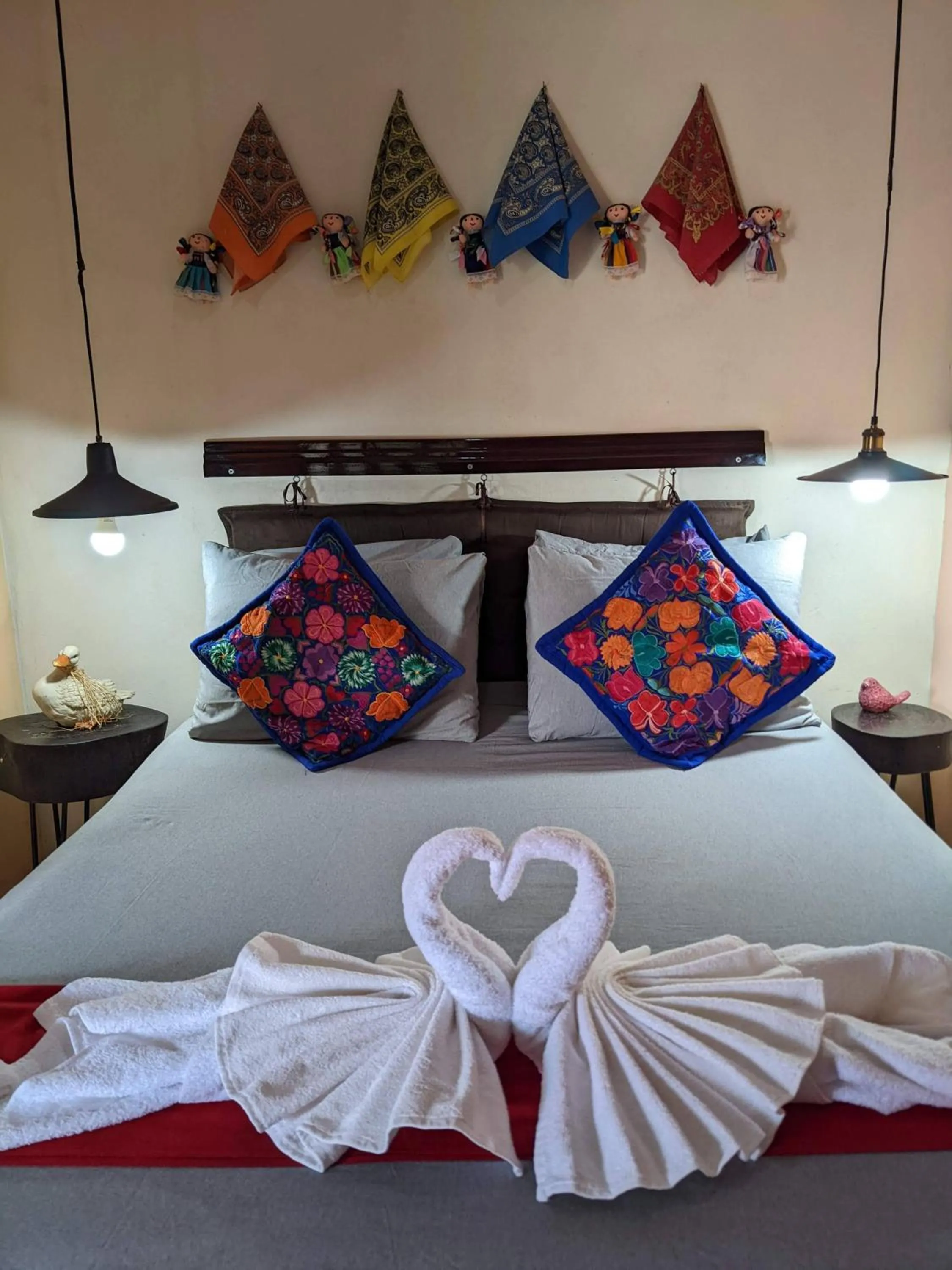 Bed in Casa Aluxes Hotel