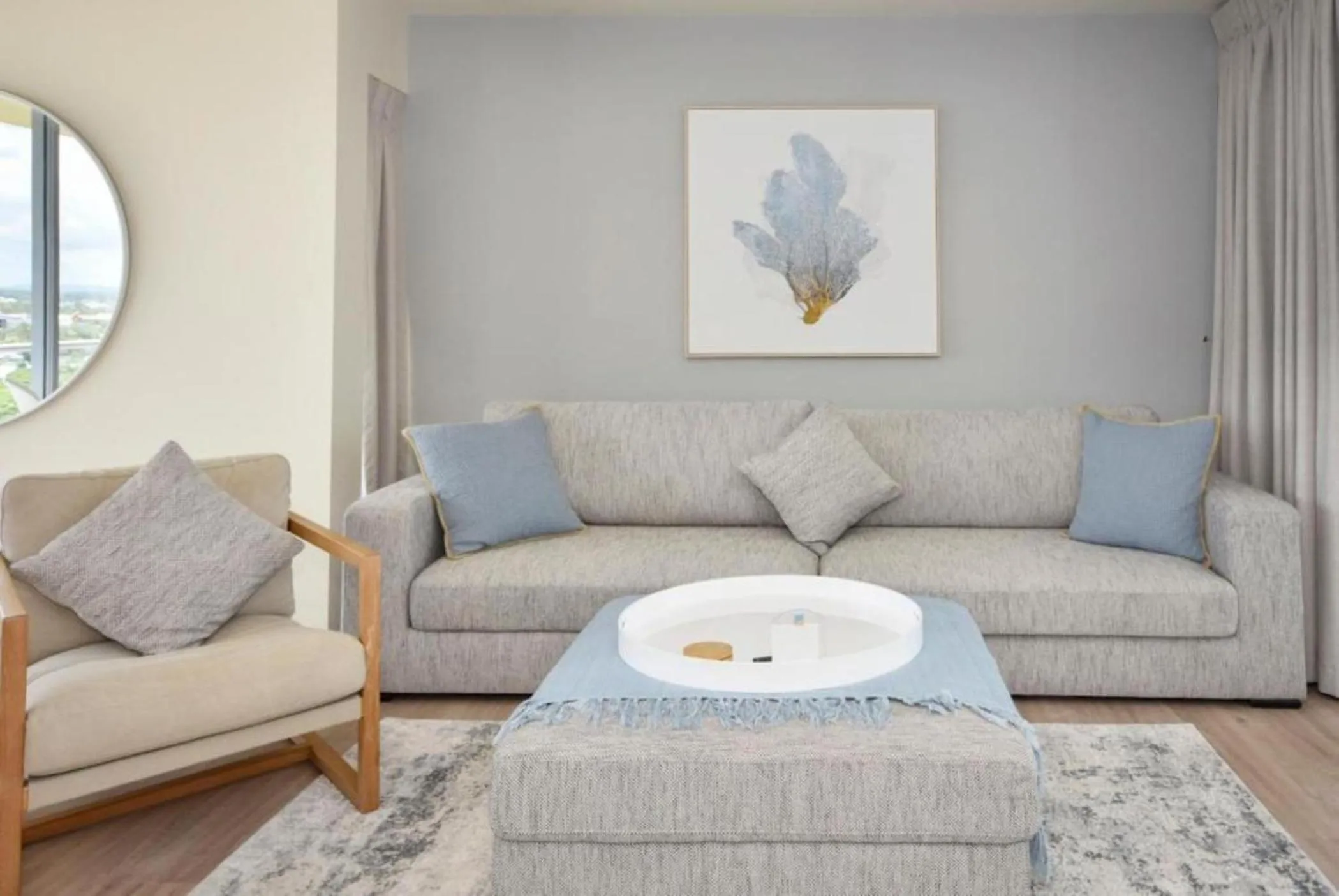 Living room in Pumicestone Blue