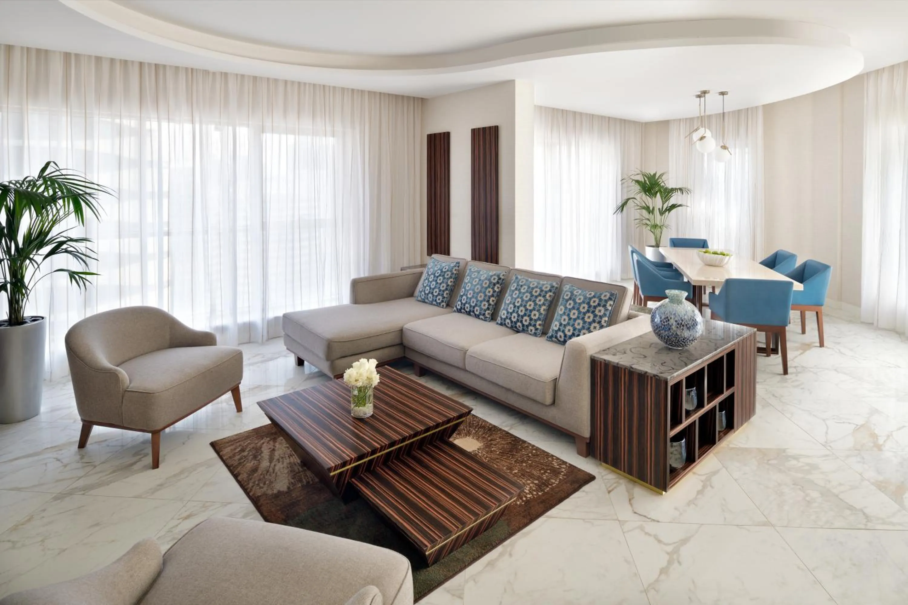 Living room in Mövenpick Hotel Apartments Downtown Dubai